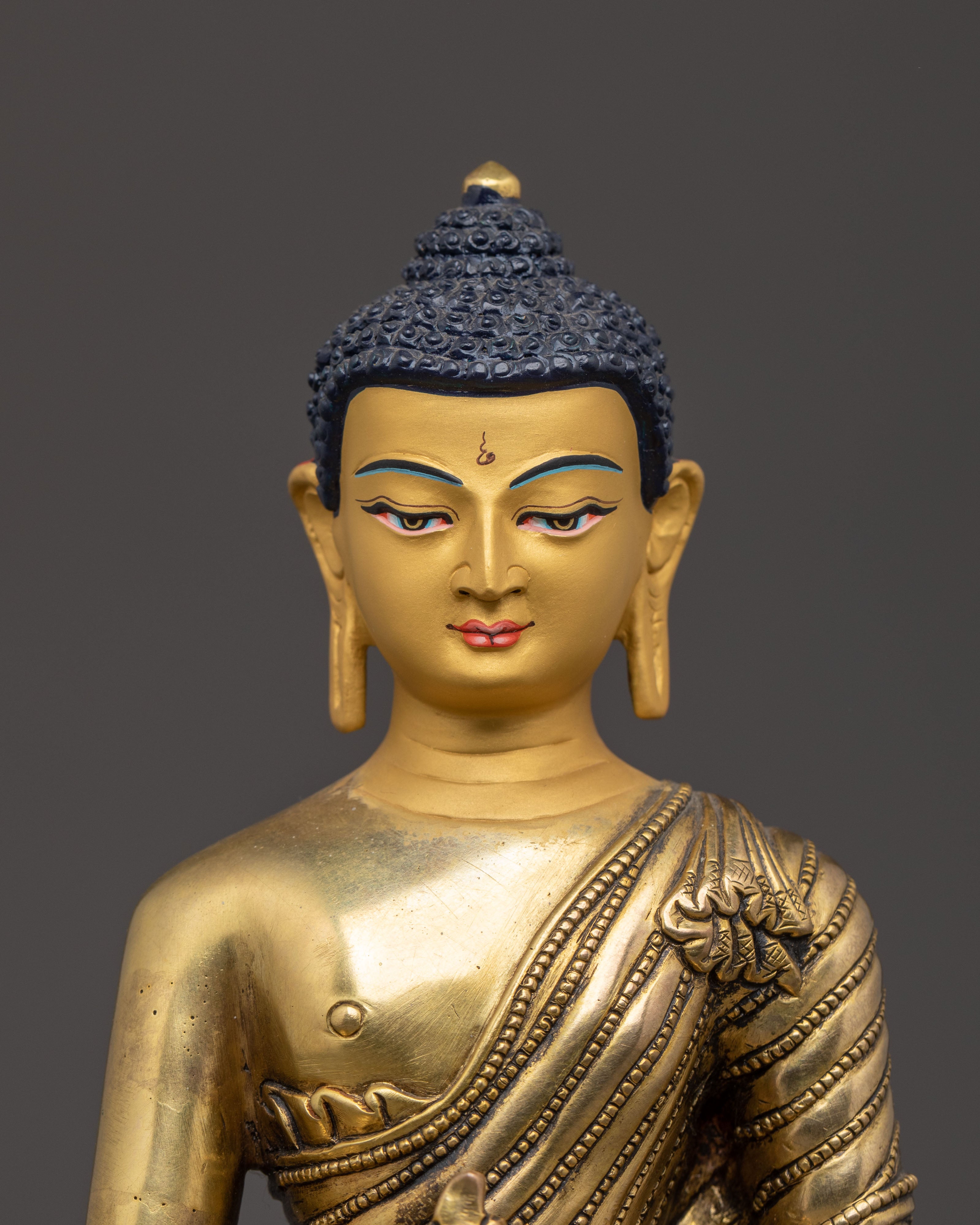 Handcrafted Medicine Buddha Statue | 24K Gold Gilded Sculpture