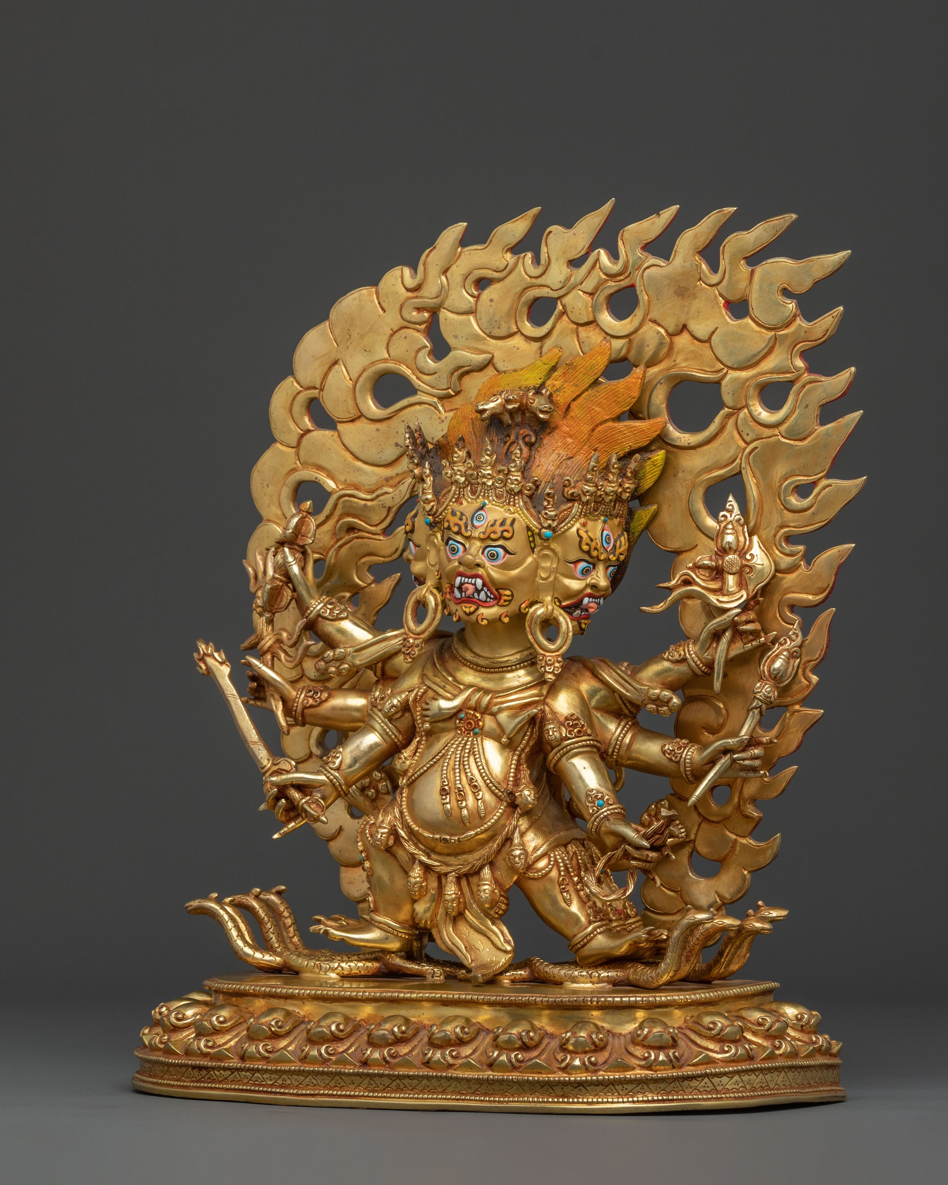 Hayagriva Sculpture: Fierce Protector in 24K Gold