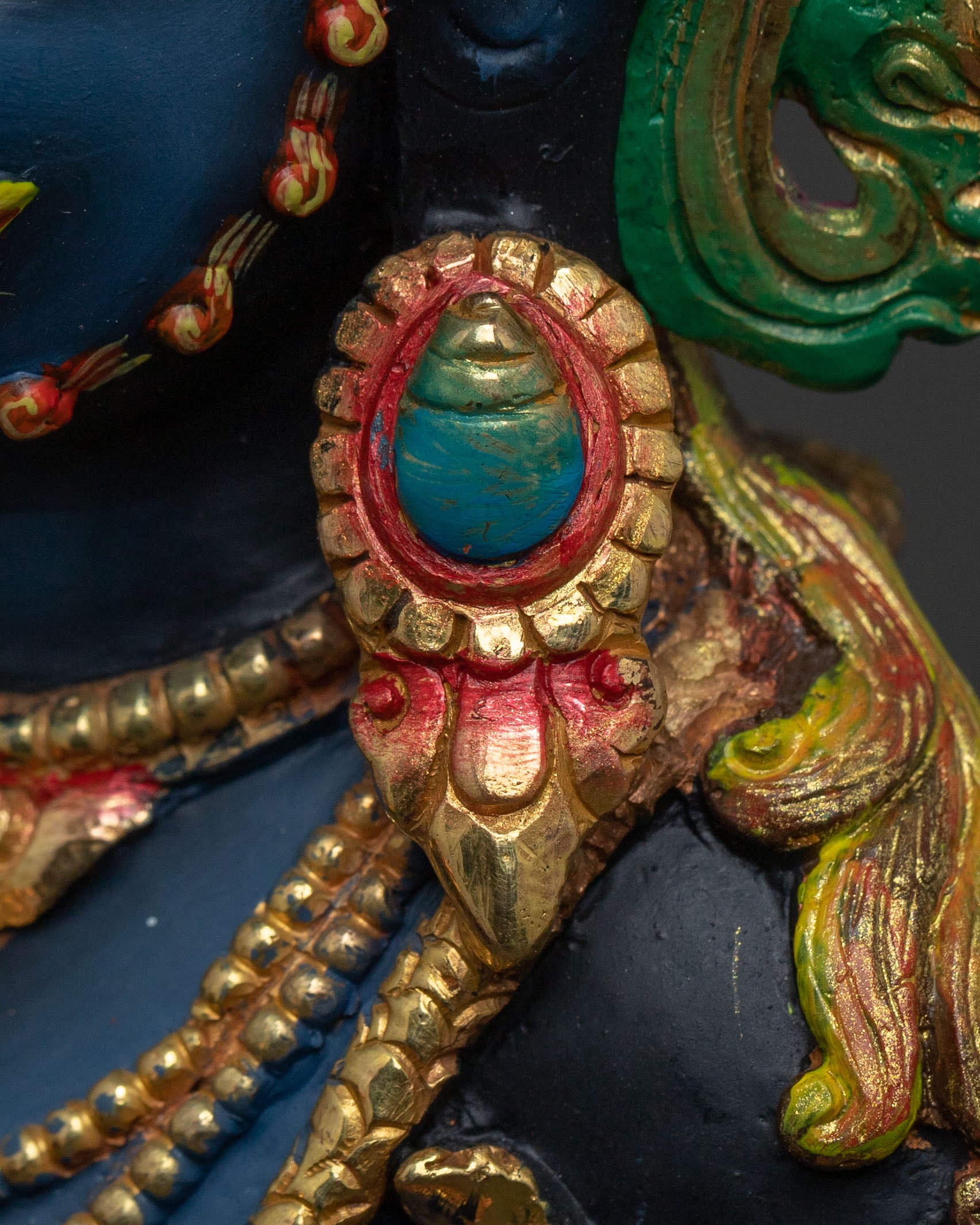 Black Dzambhala Wealth Deity Statue for Rituals