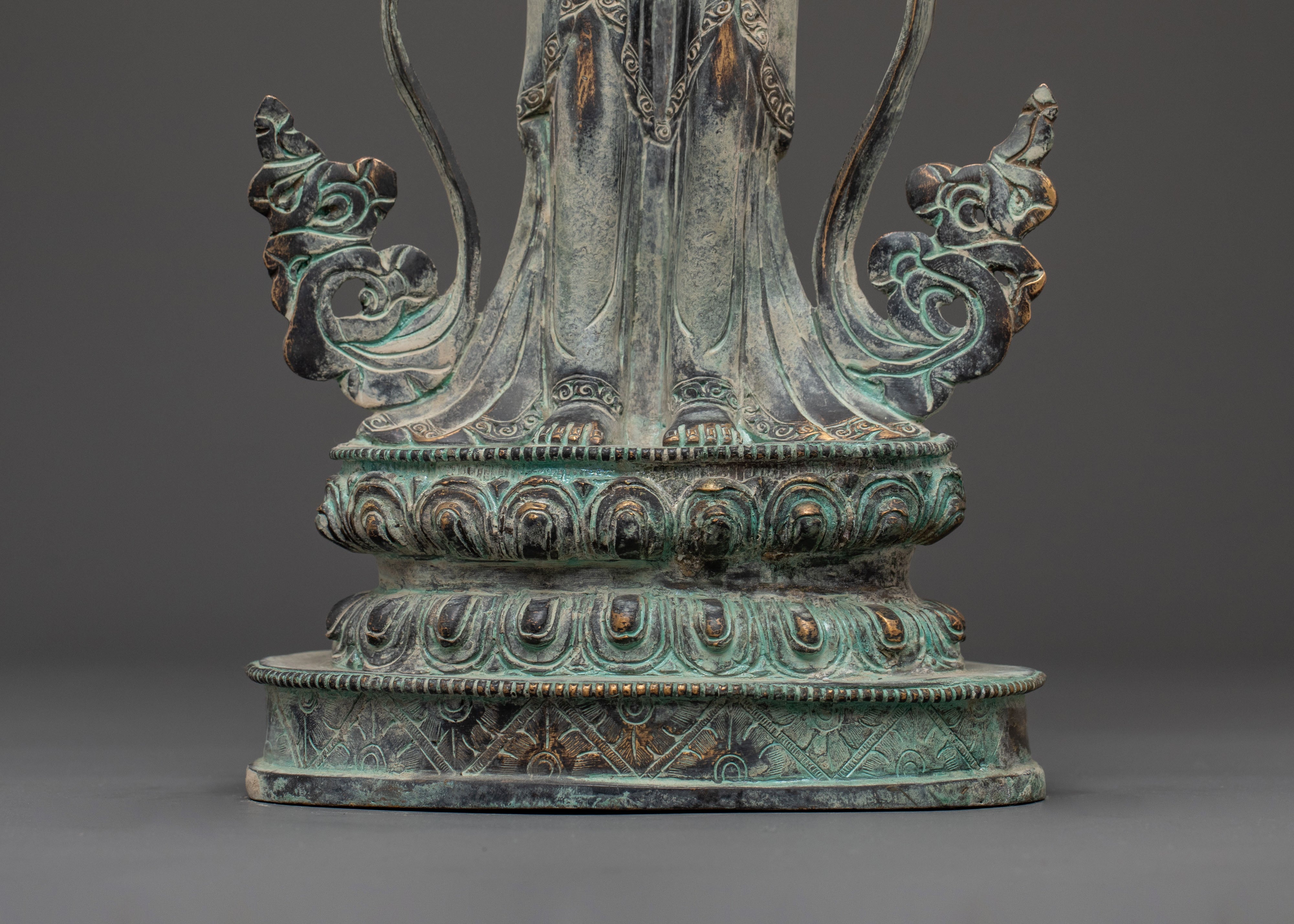 Manjushri Statue with Antique Finish | Wisdom Figure