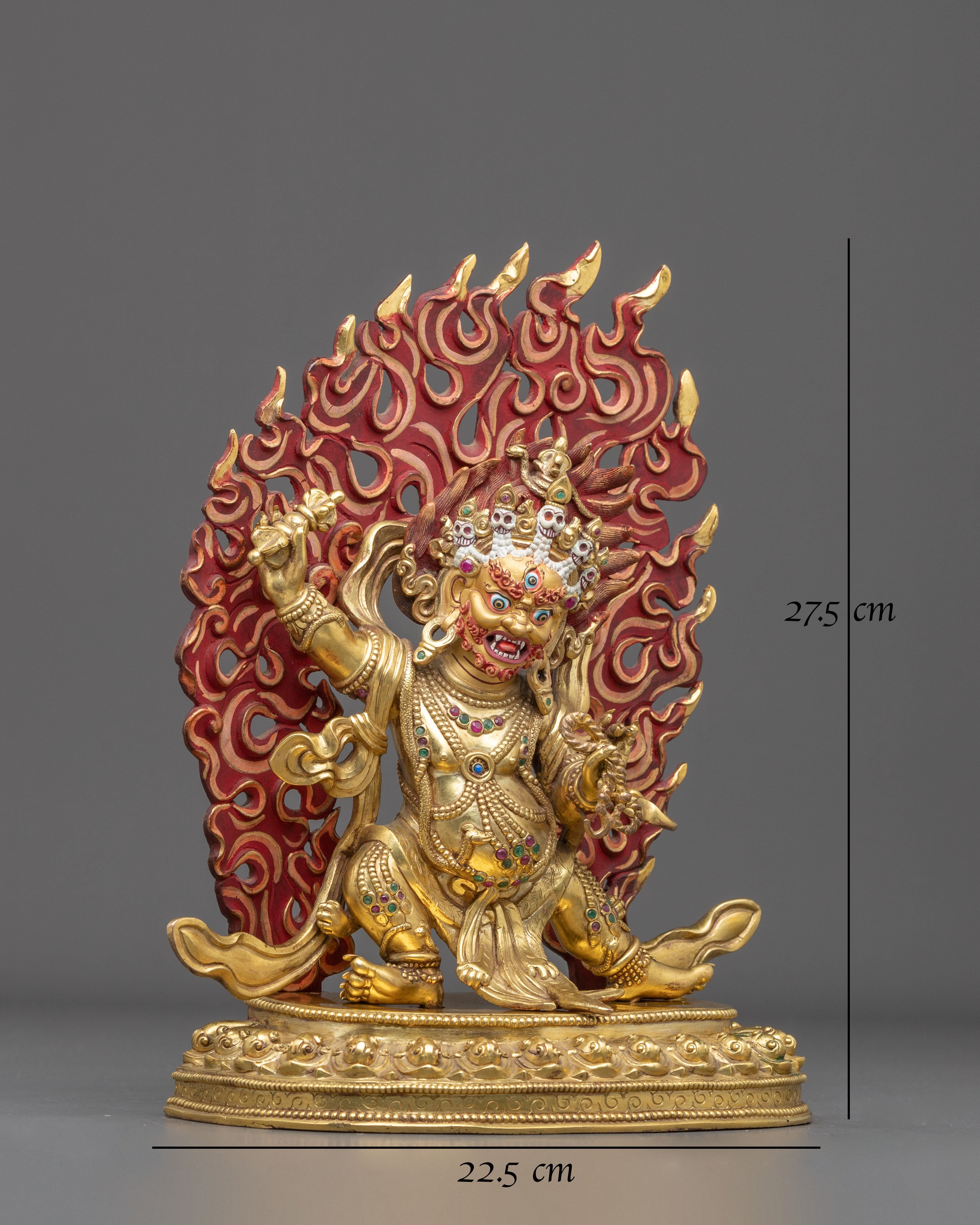 Vajrapani Fire Gold Gilded Figurine | Himalayan Meditation Altar Decor |