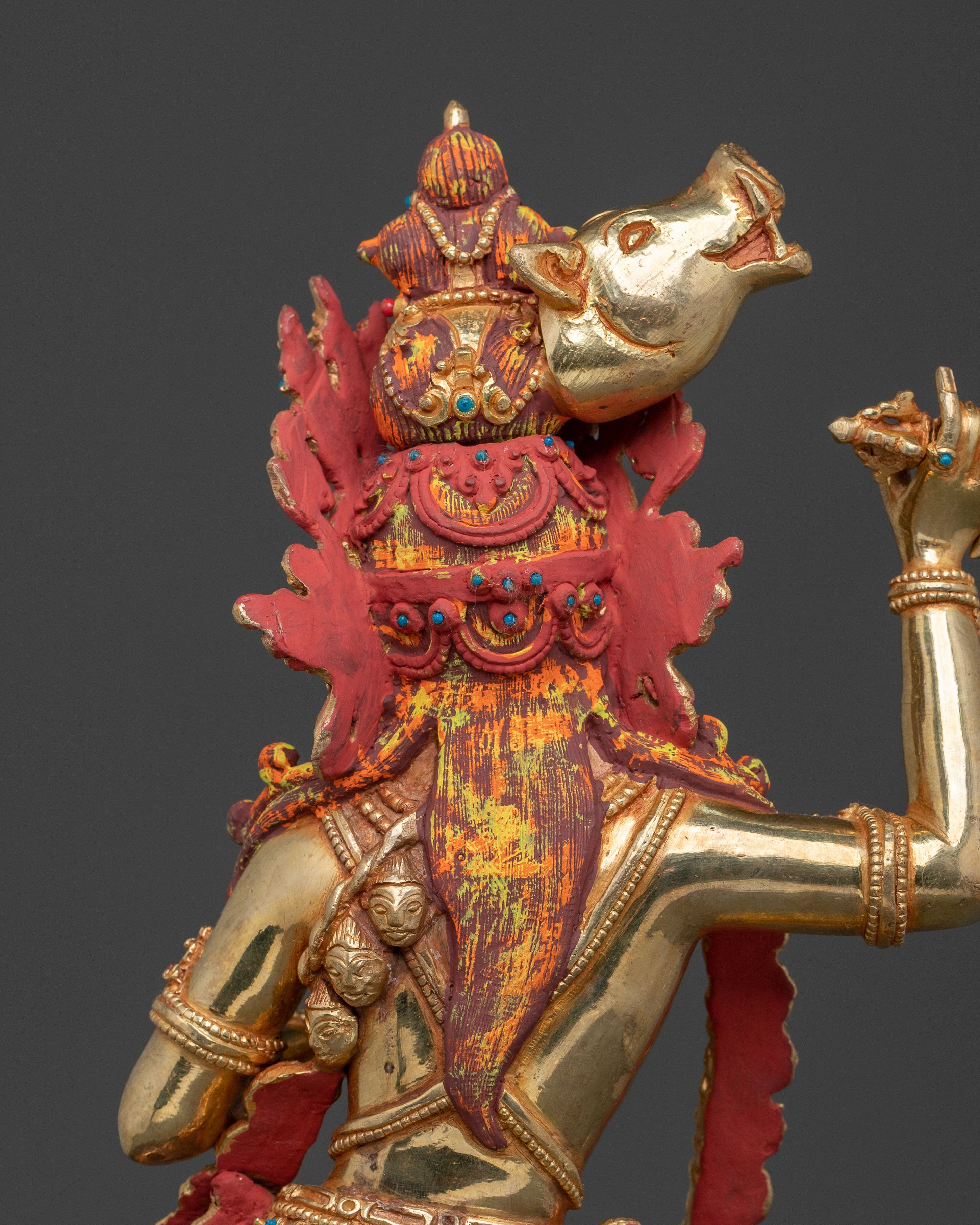 Dorje Phagmo Divine Sculpture: 24K Golden Figure