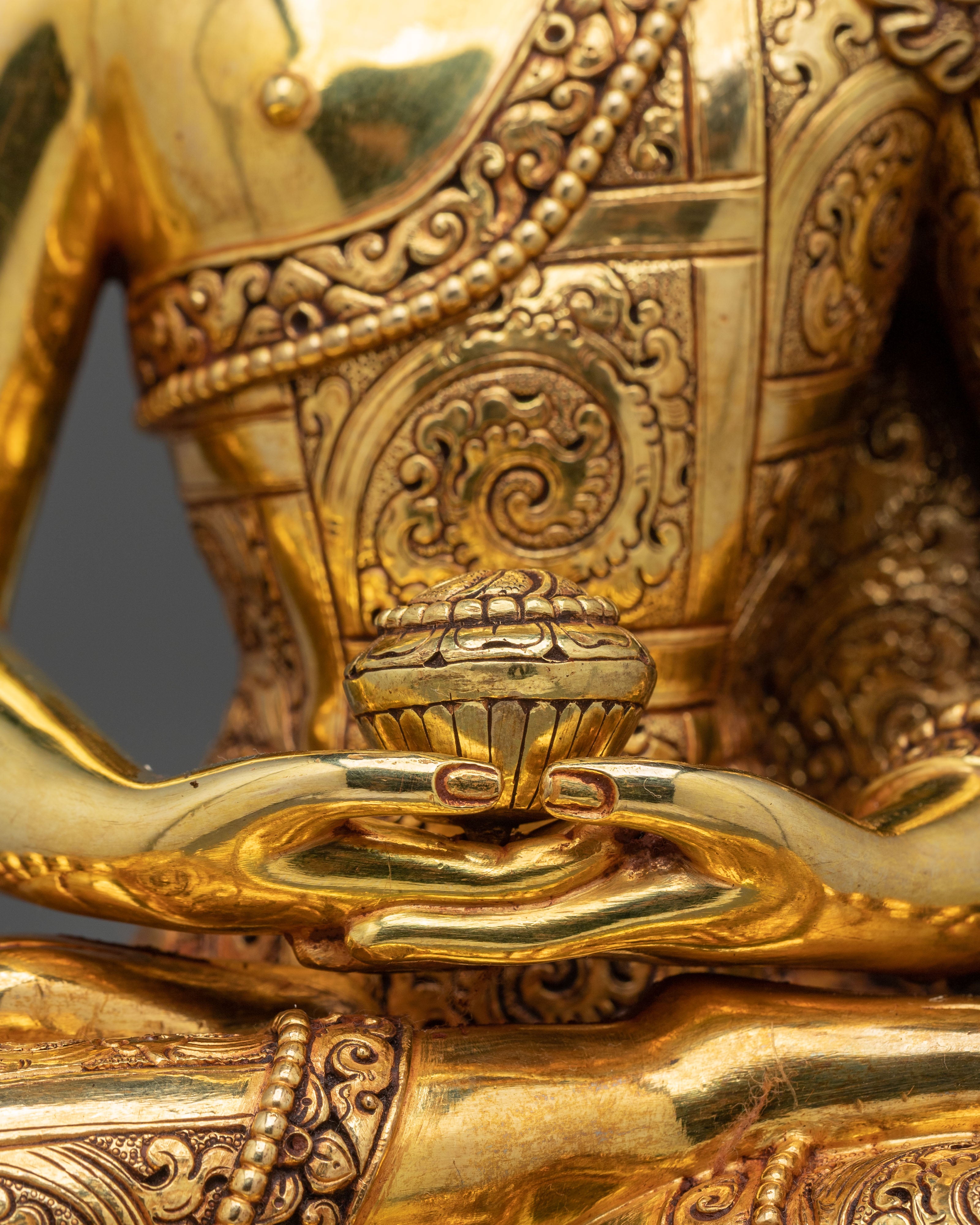 Three Buddha Golden Statue Set | Buddhist Sculpture Collection