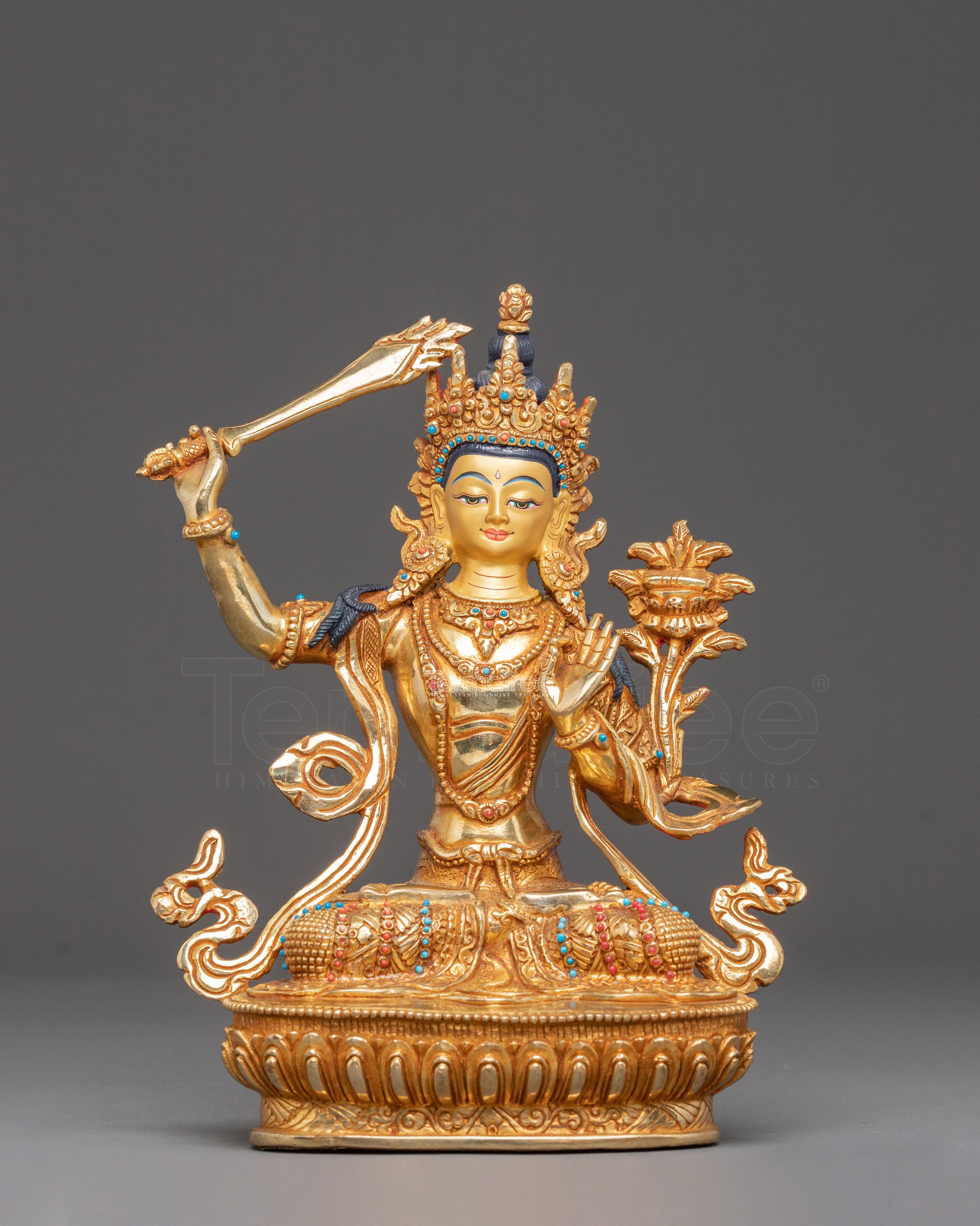 Manjushri Handmade Golden Statue