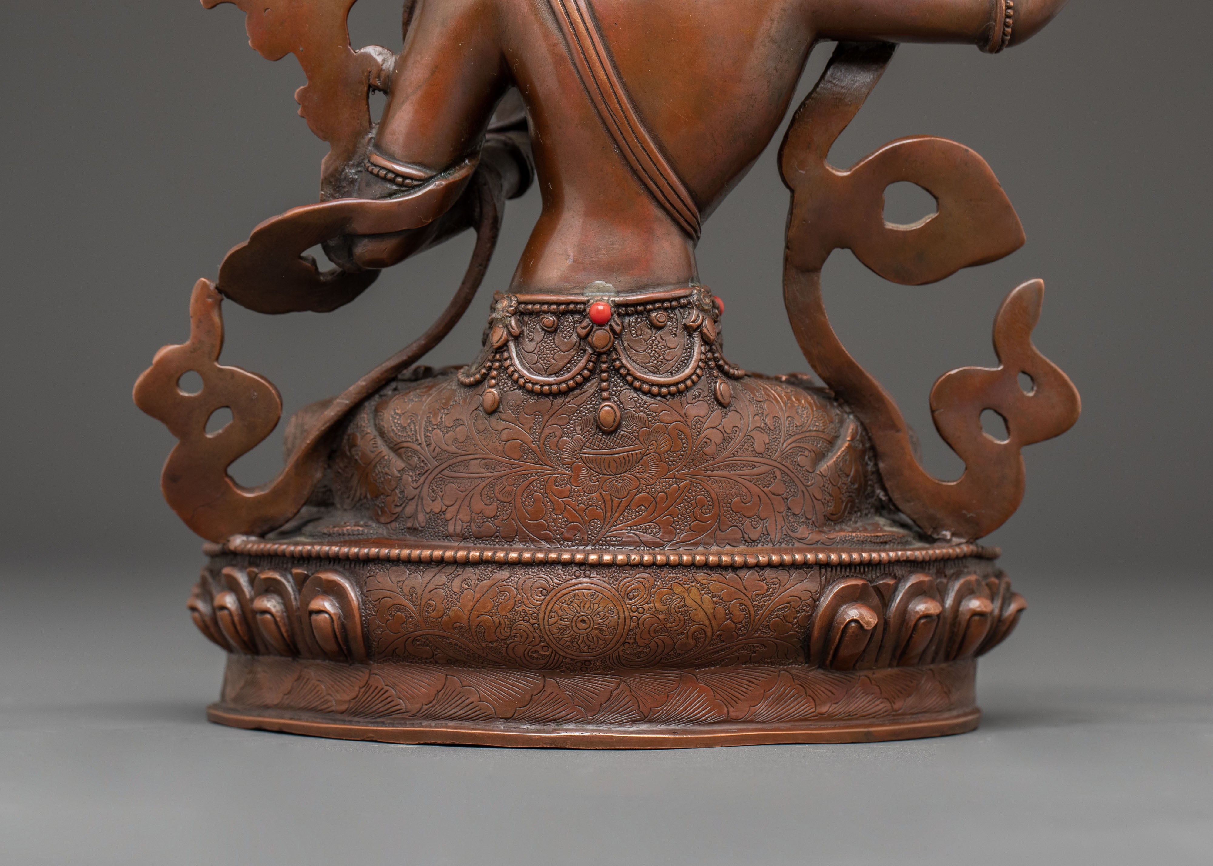 Handmade Copper Figurine of Manjushri | Meditation & Wisdom Decor