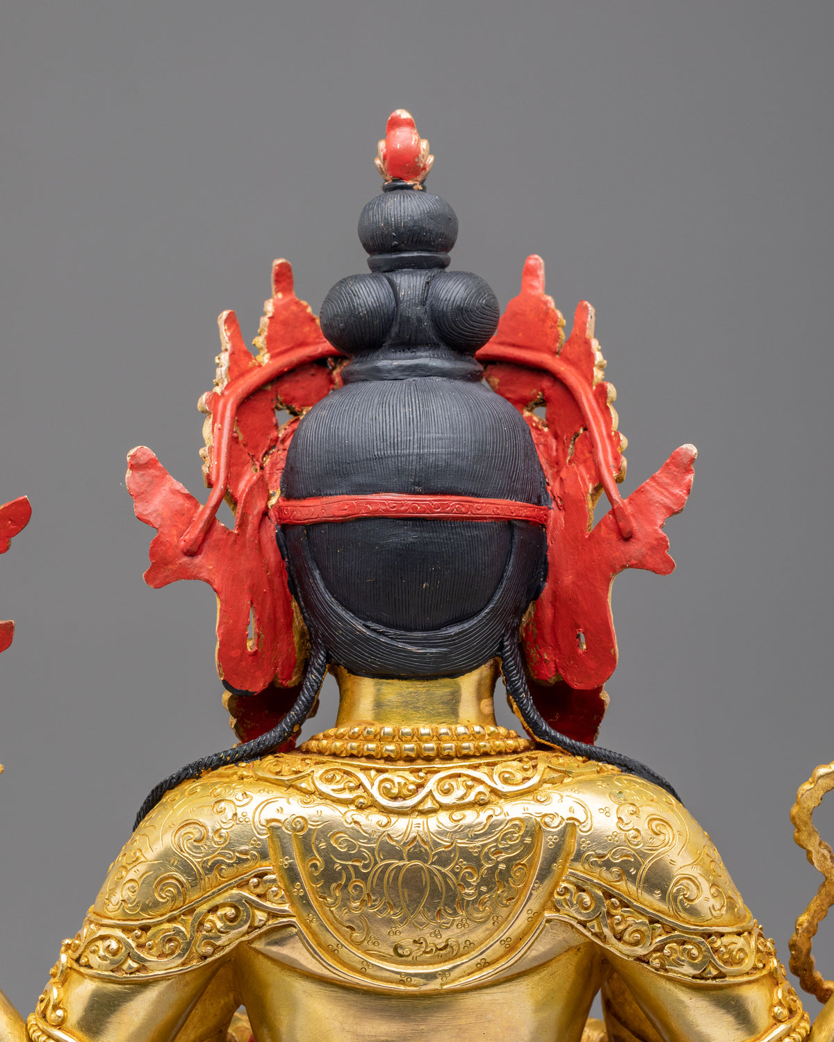 Chenrezig 24K Gold Gilded Sculpture | Compassion in Every Gaze