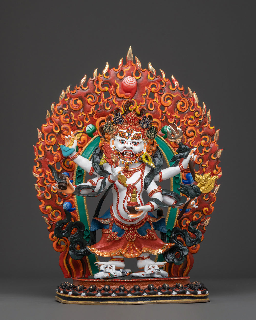White Mahakala Copper Statue