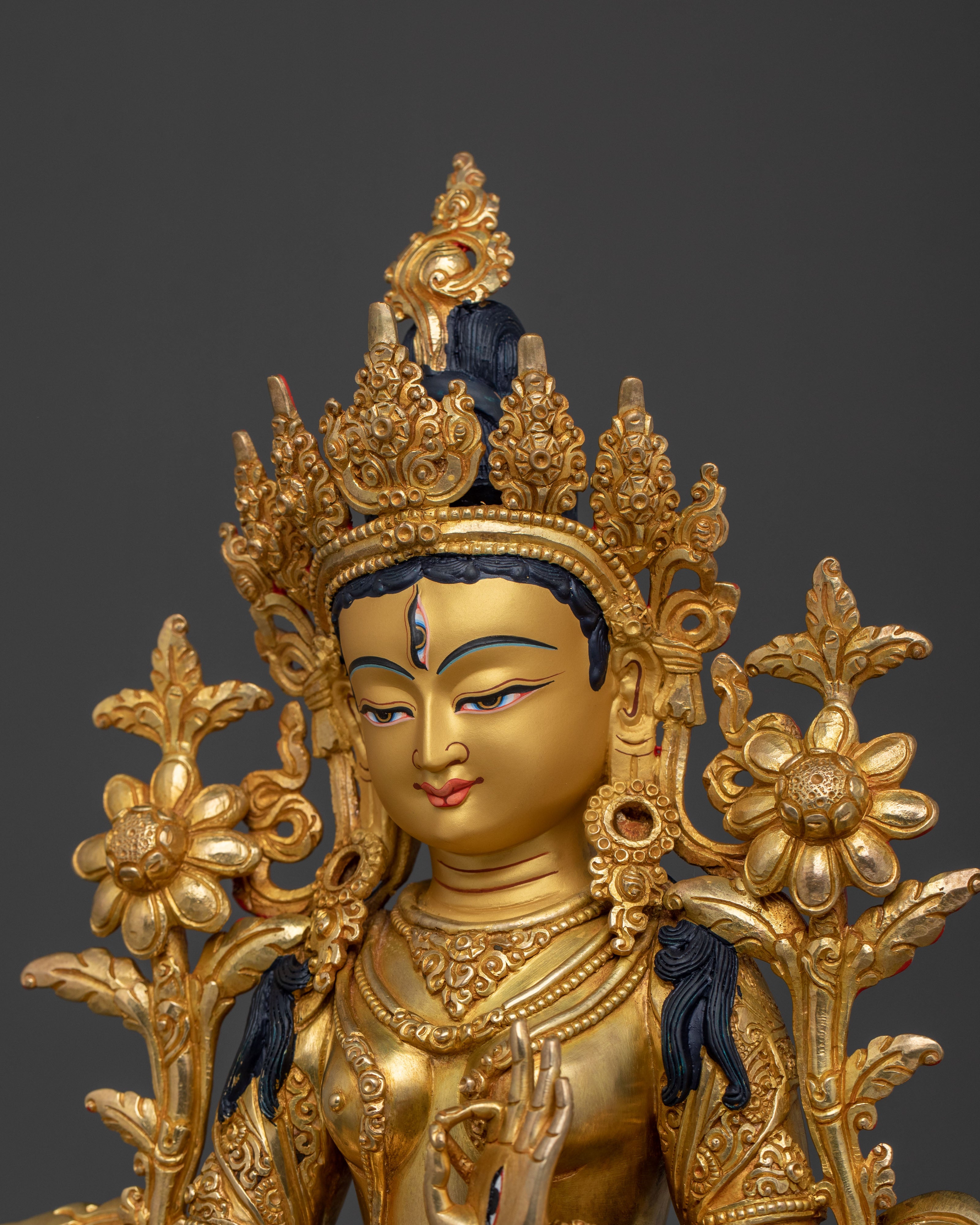 Sacred Goddess White Tara Statue | Tibetan Goddess of Long Life