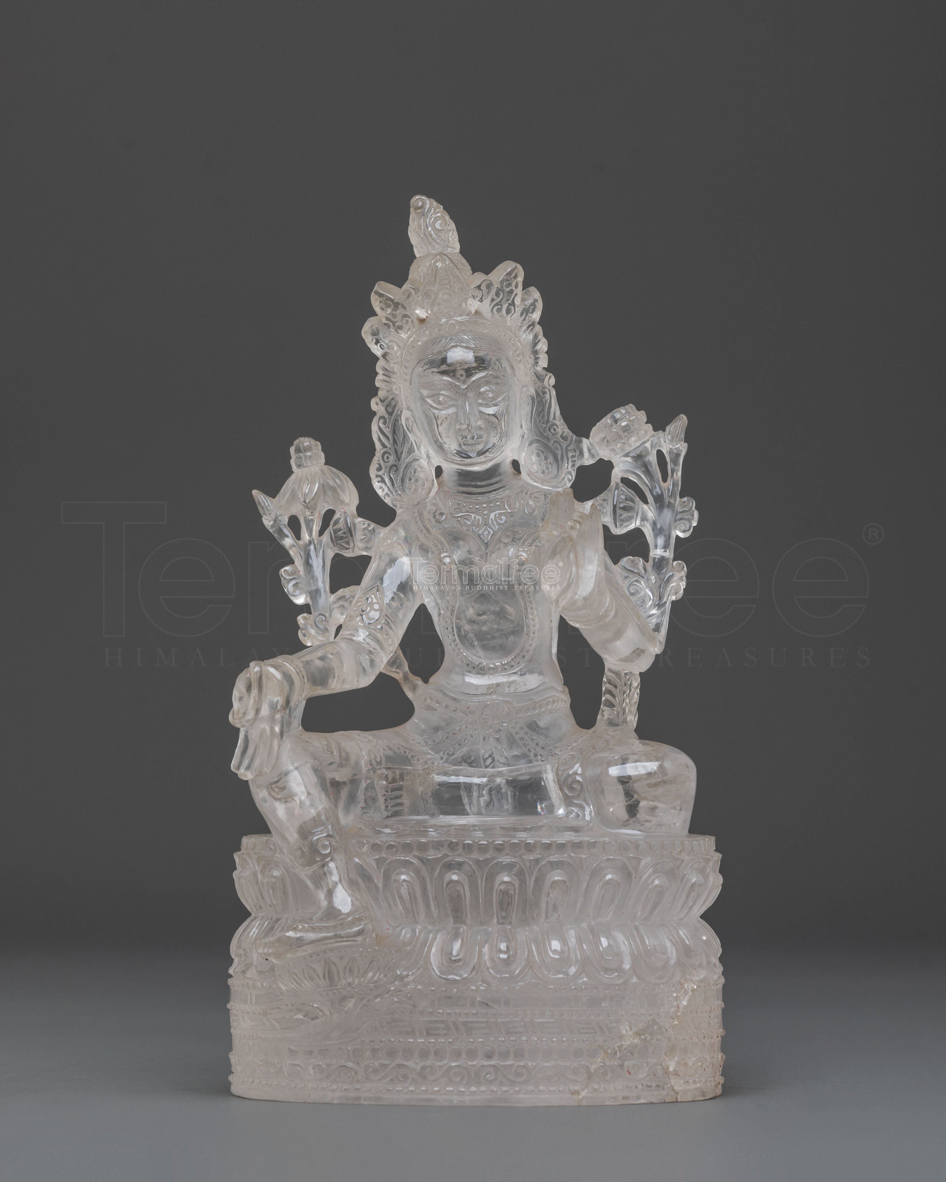 Green Tara Crystal Statue