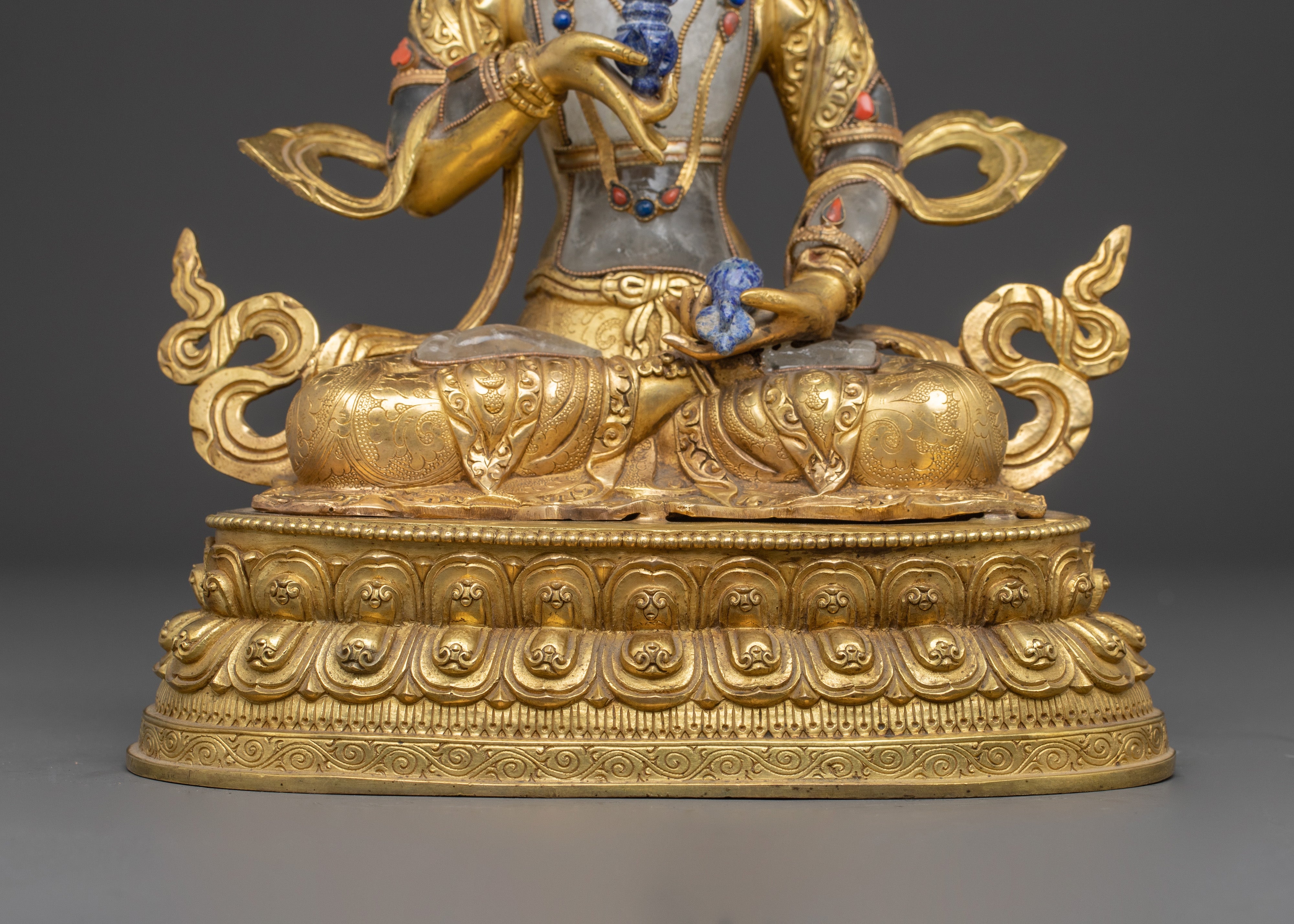 Handmade 24K Gold Glided Statue of Vajrasattva | Purification Deity