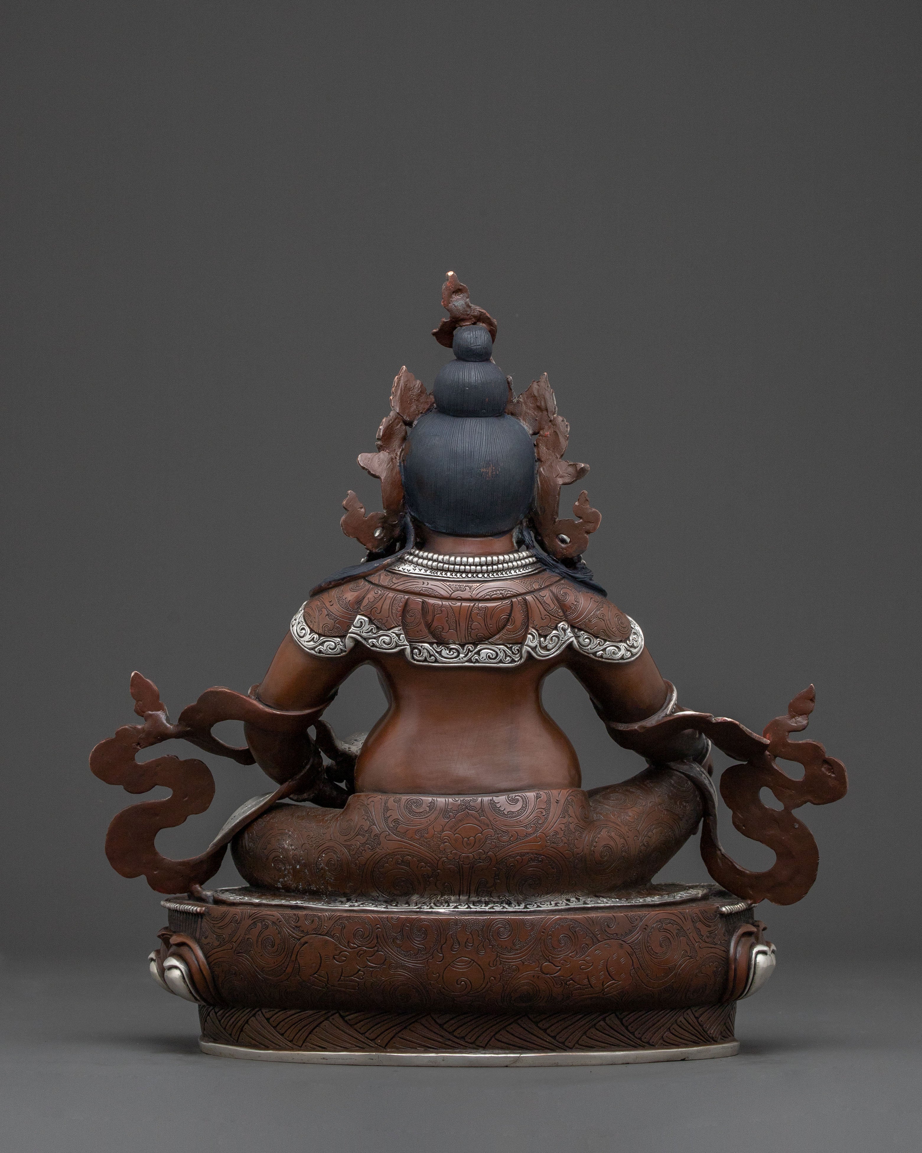 Sacred Dzambhala Statue | Silver-Plated Statue