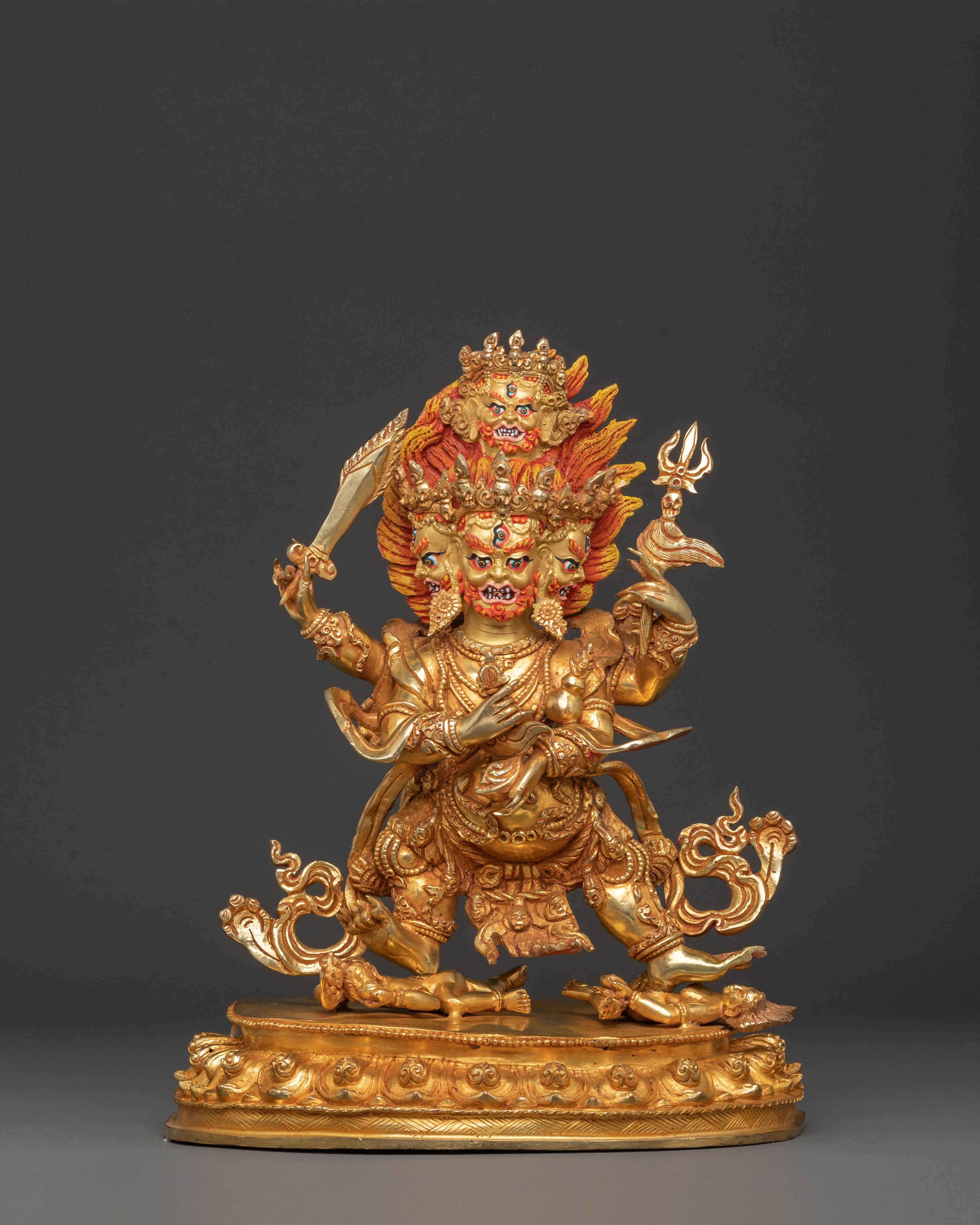 Four Armed Mahakala Spiritual Statue | Altar Decor