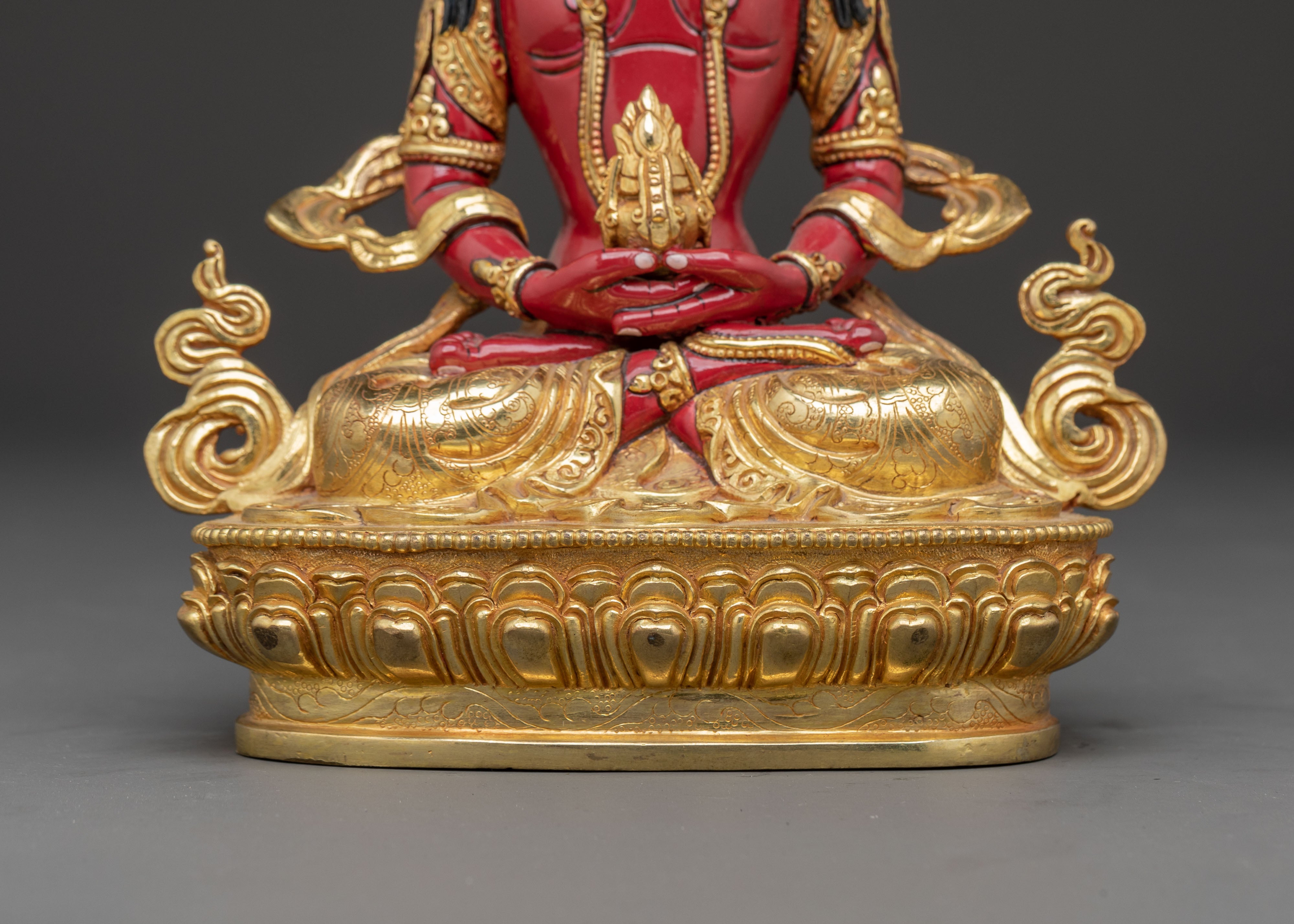 Golden Statue of Bodhisattva Amitayus | Symbol of Longevity