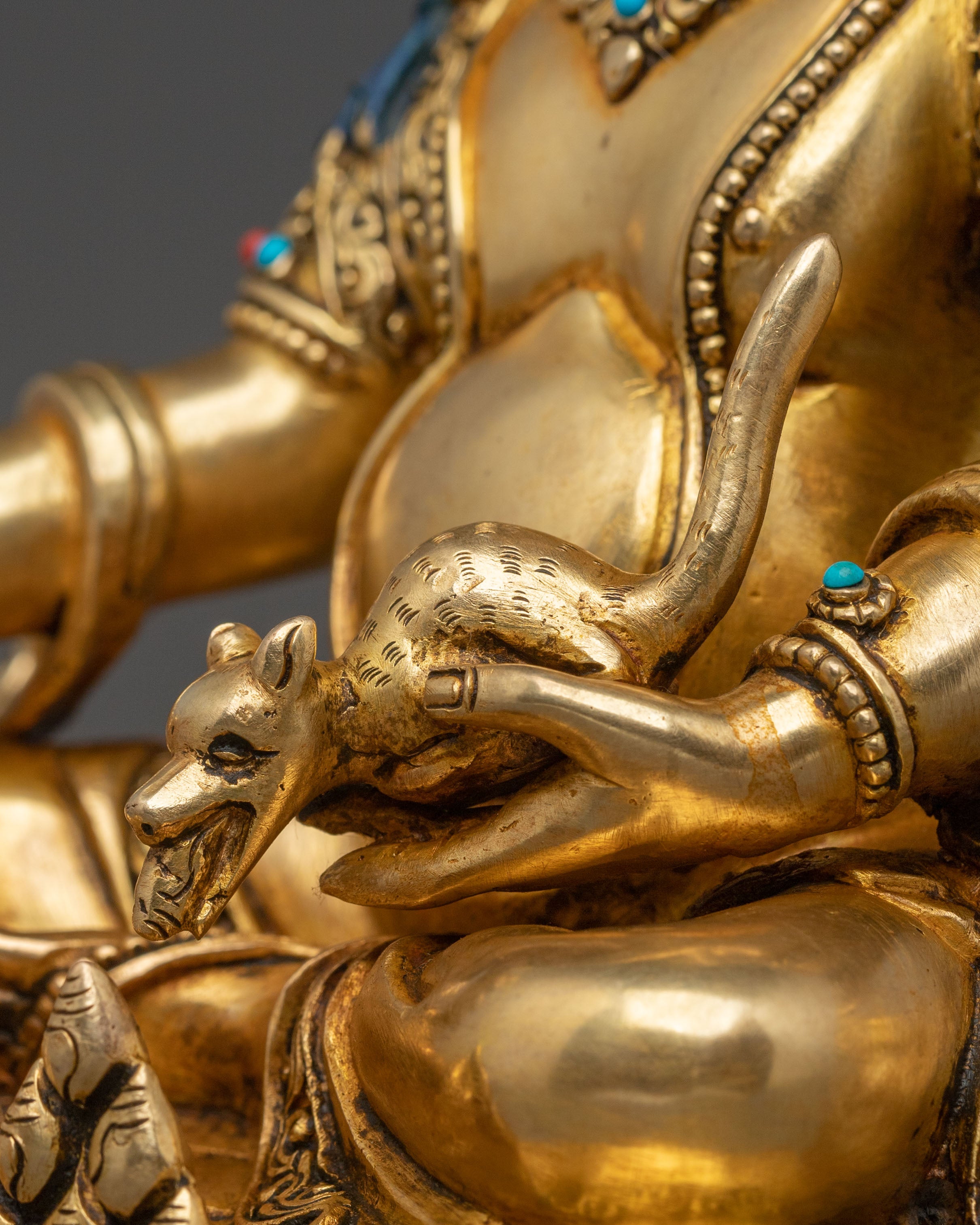 Handcrafted Tibetan Wealth Deity Dzambhala Statue