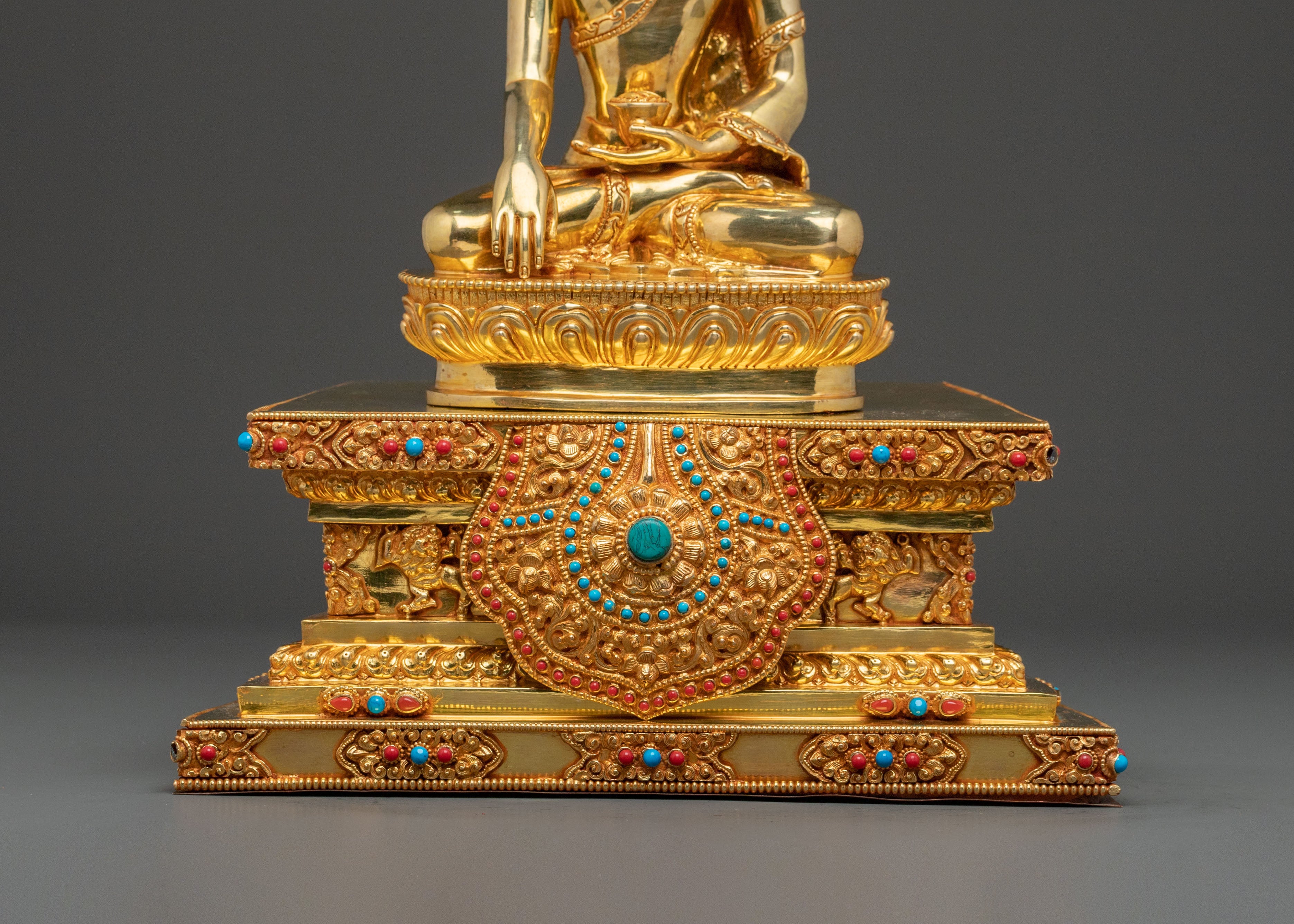 Shakyamuni Buddha Sacred Statue with Throne | Spiritual Altar