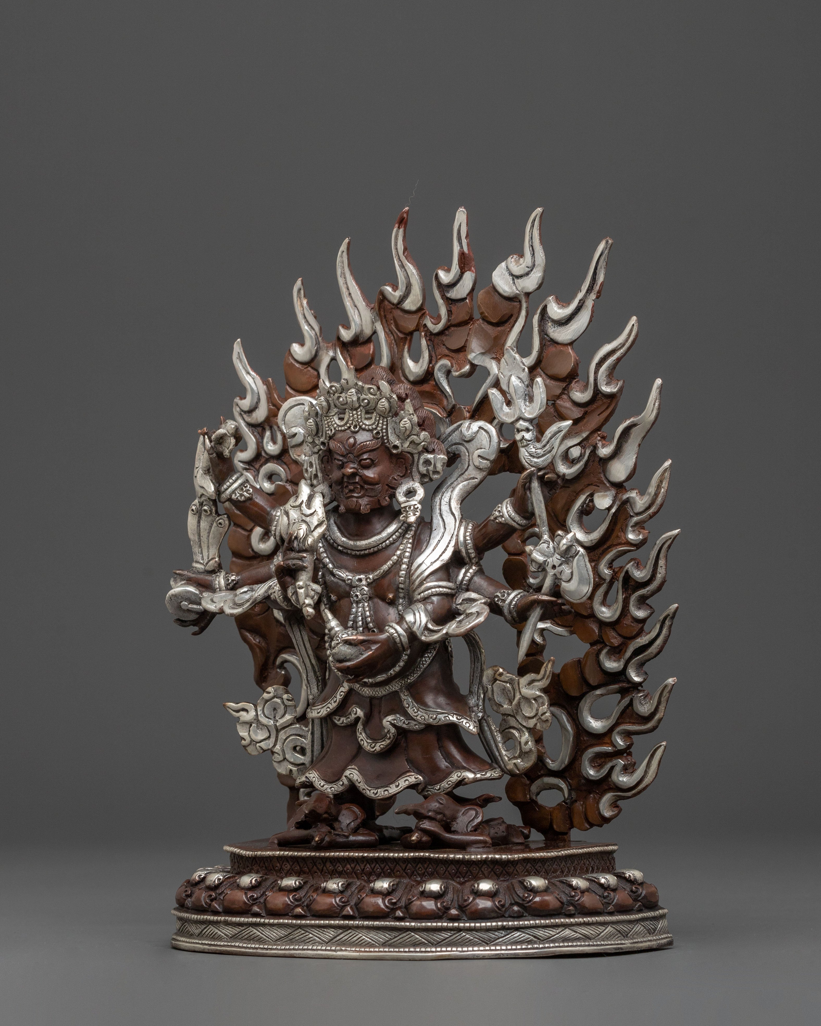 White Mahakala Sacred Statue | Protector Figure