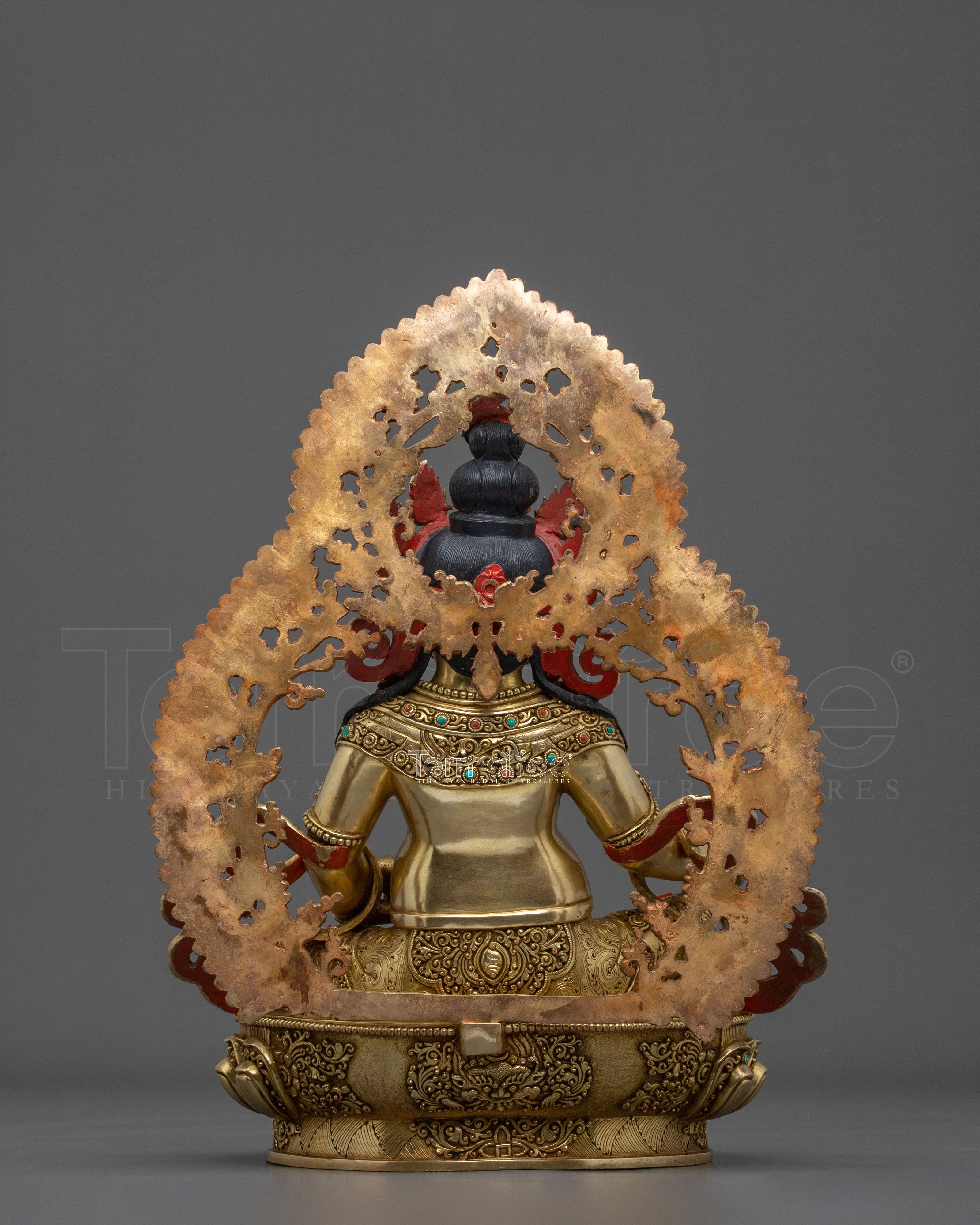 Dzambhala Acrylic Painted Sculpture | Golden Figurine