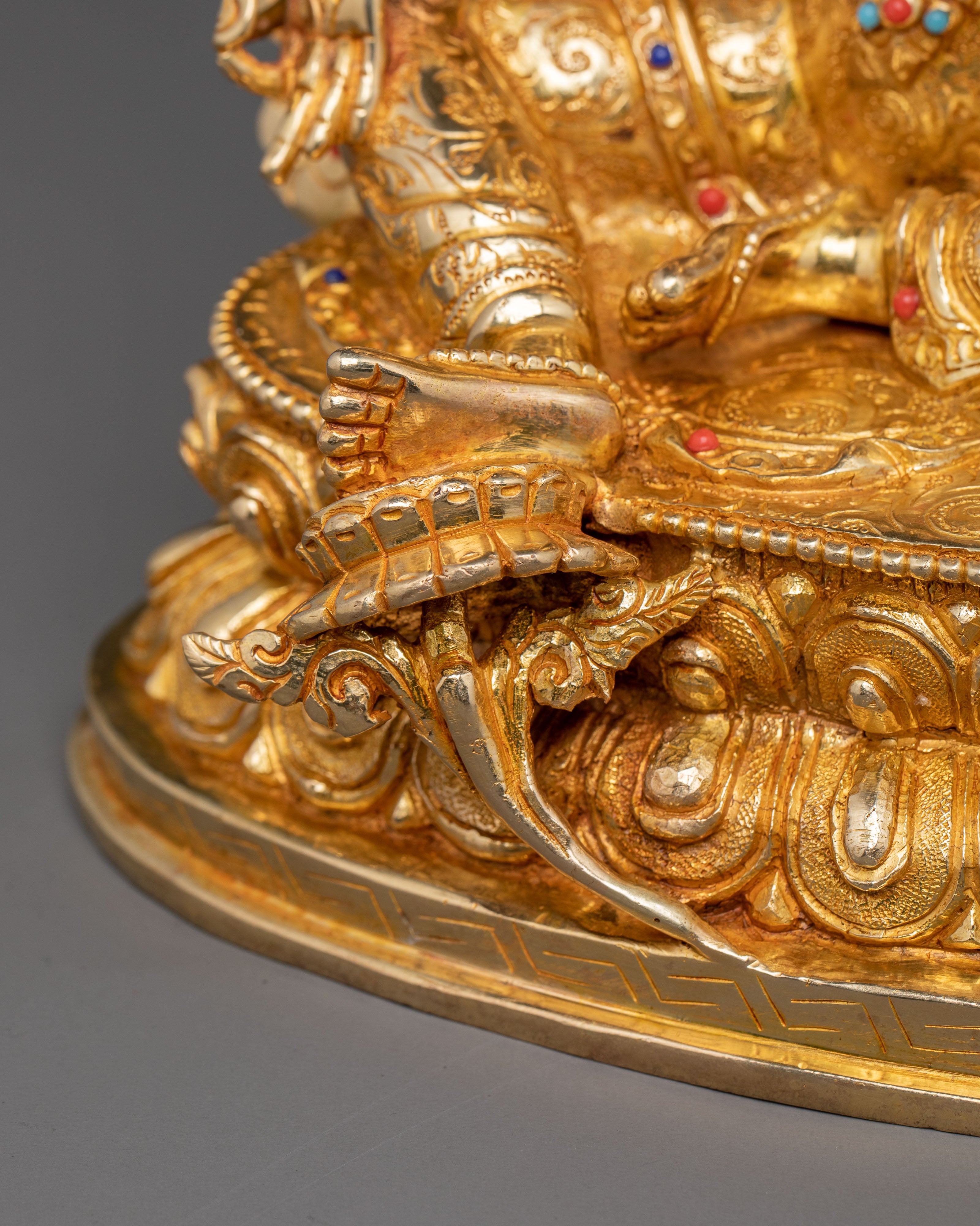 Handcrafted Grace Green Tara Statue - Gilded Copper