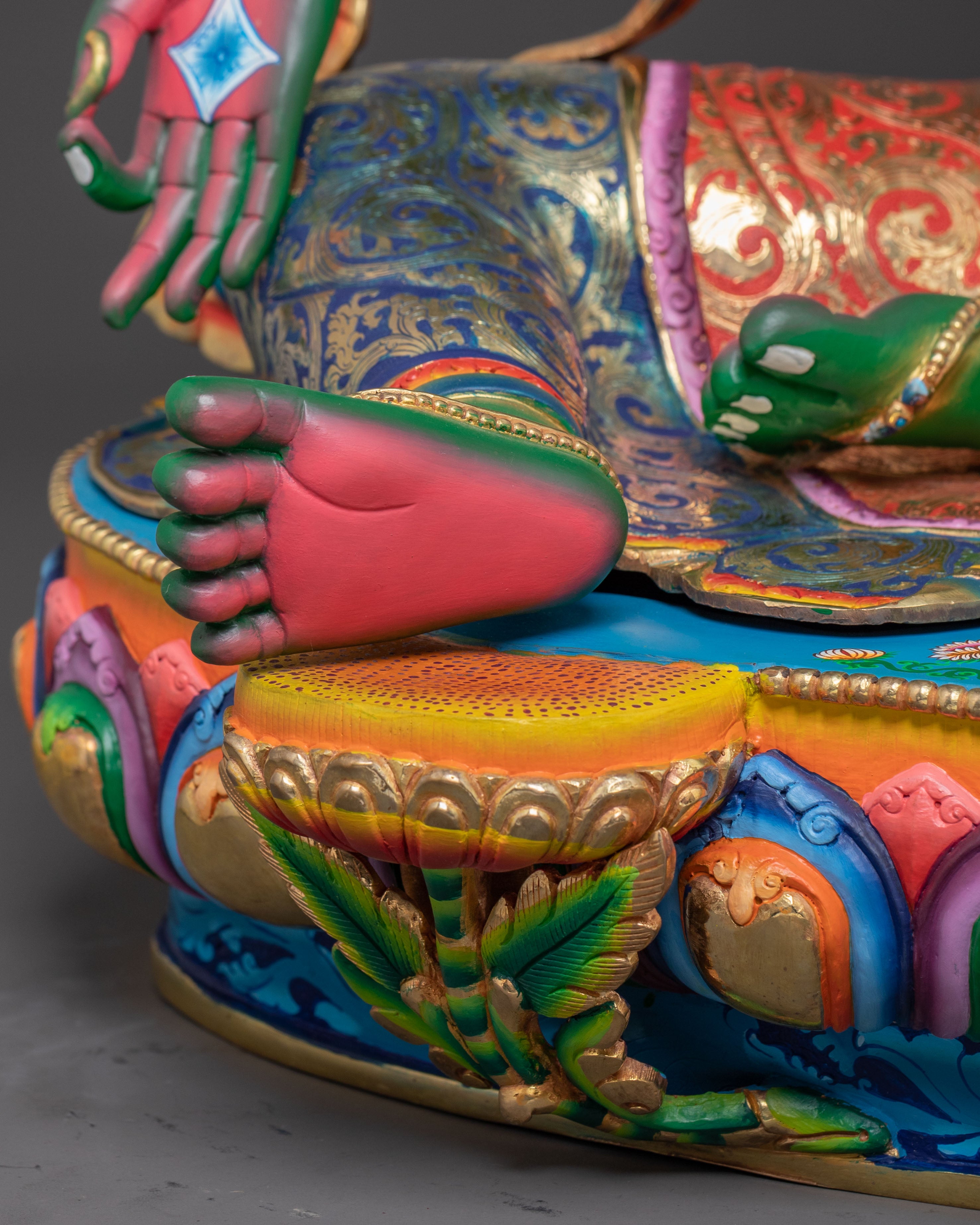 Handcrafted Divine Green Tara Statue – 24K Gilded Masterpiece