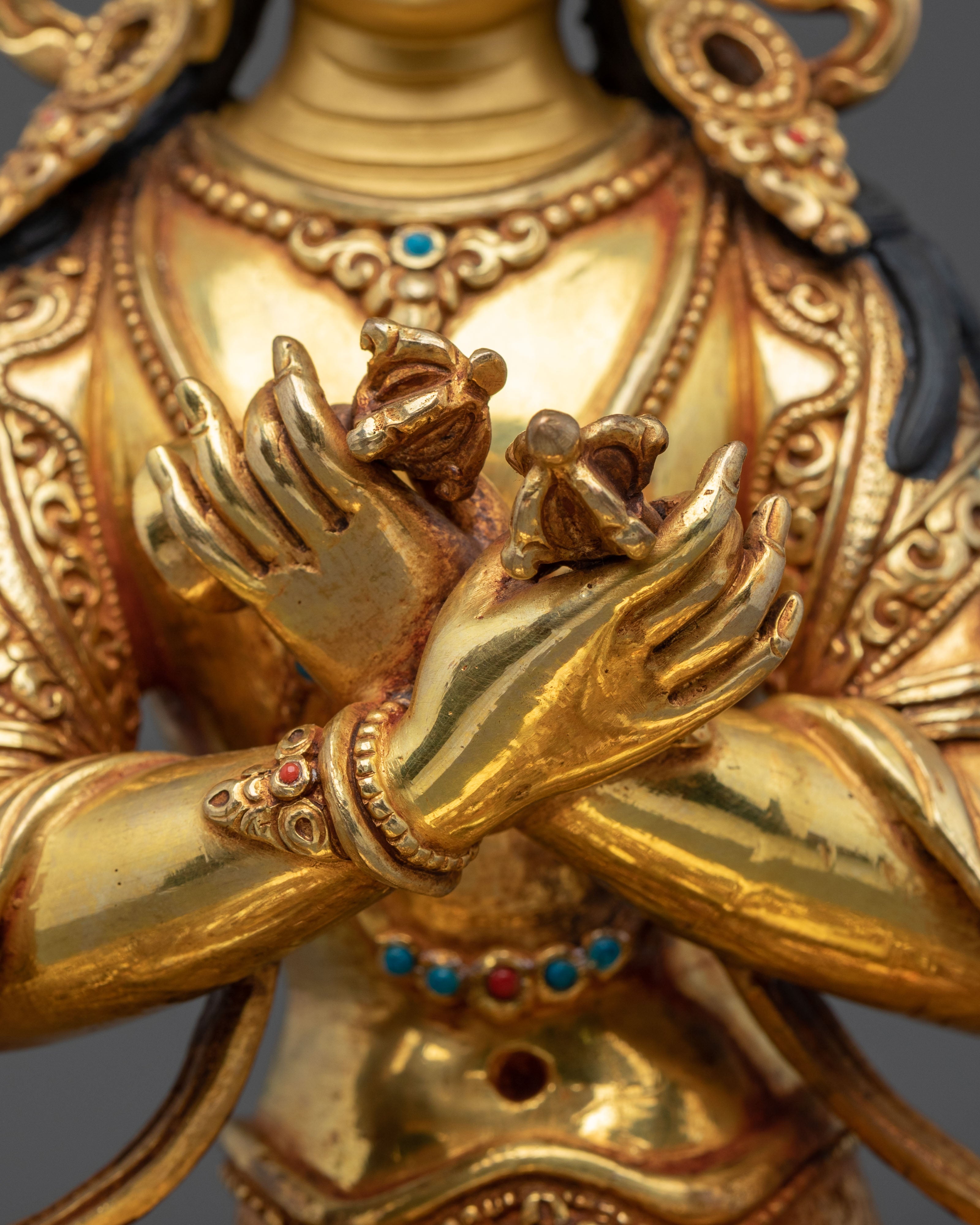 Vajradhara Statue | 24K Gold Gilded Sacred Figurine