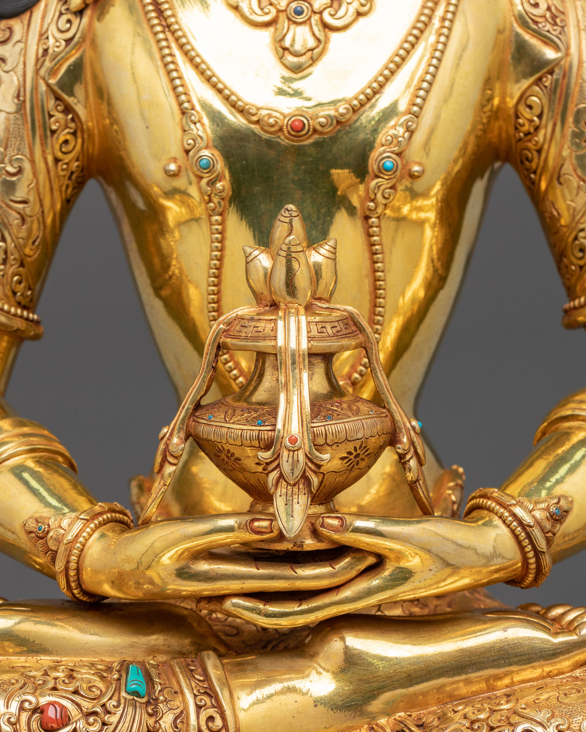 Amitayus Golden Statue | Long Life Buddha Copper Figurine