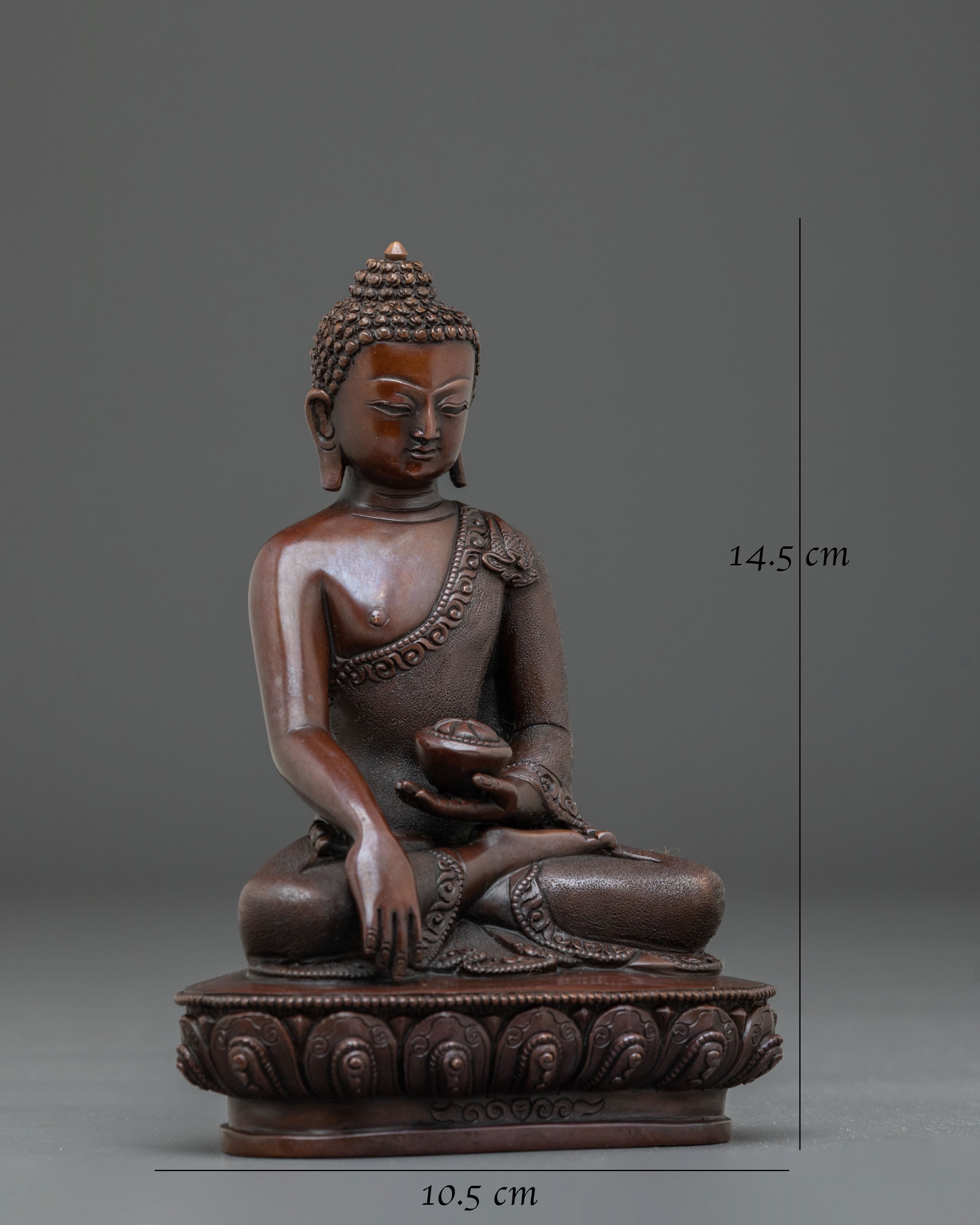Shakyamuni Buddha Oxidized Copper Statue | Serene Craftsmanship