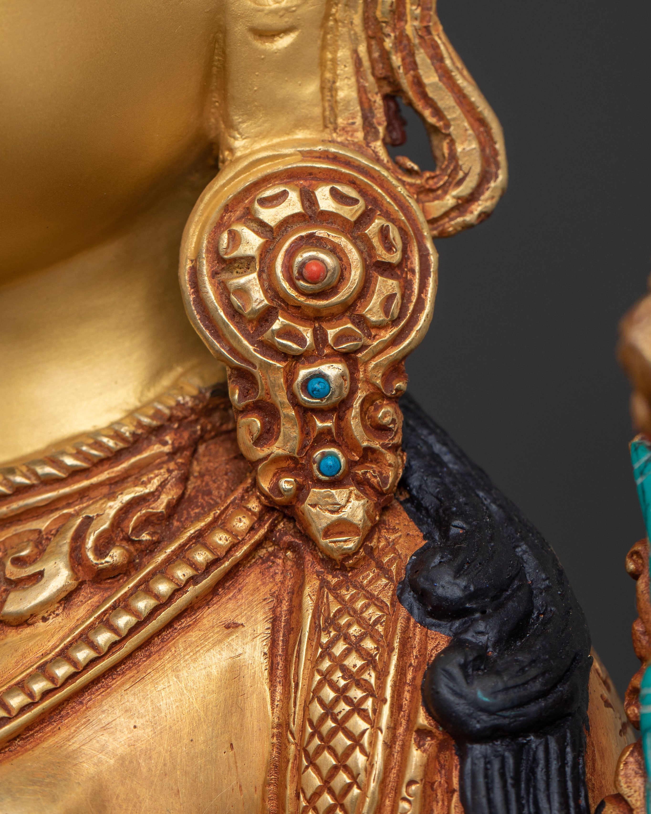 White Tara Statue Guardian of Wellness: Hand-Gilded Copper