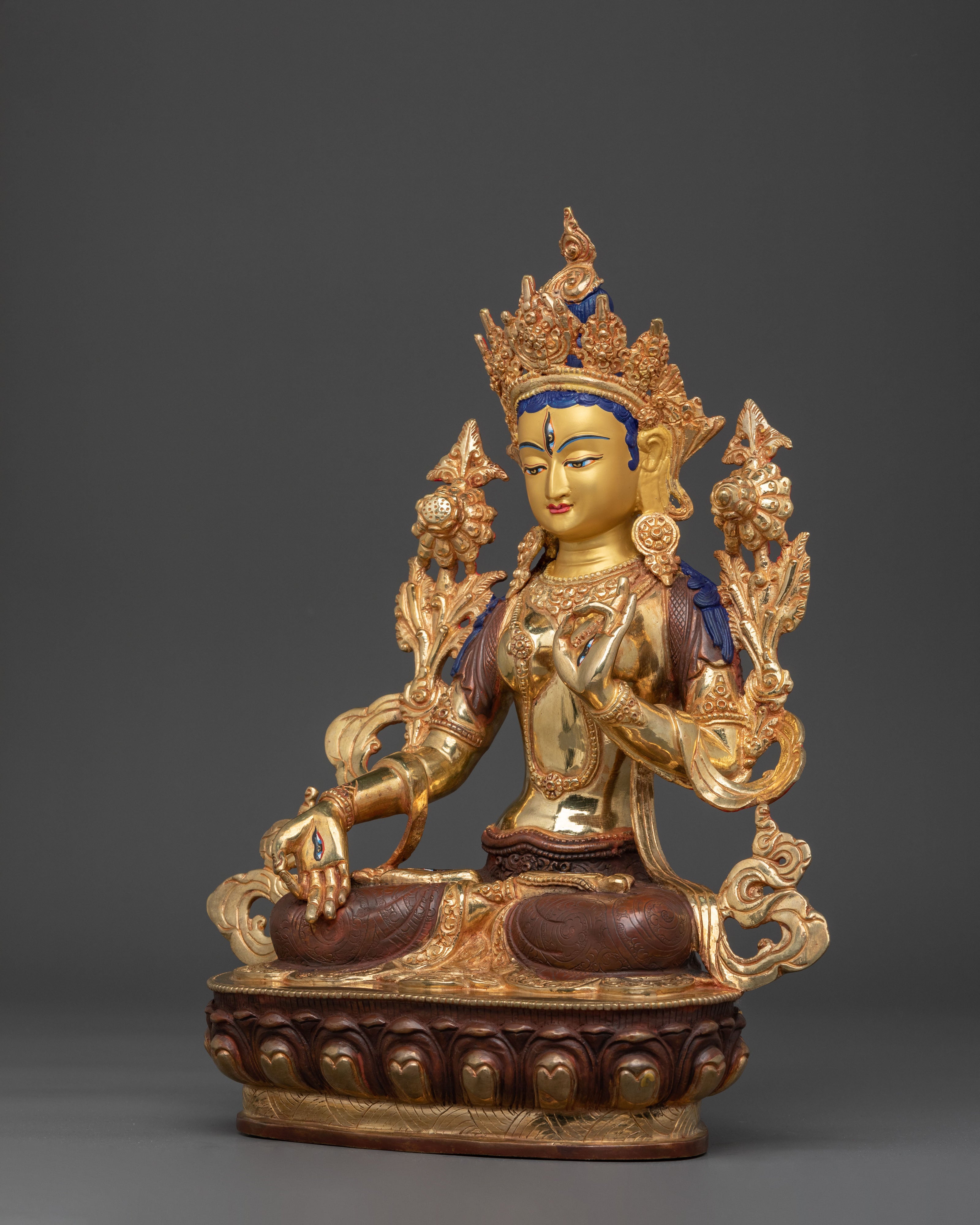 Meditation Goddess White Tara Sculpture | Divine Feminine Compassion Figure