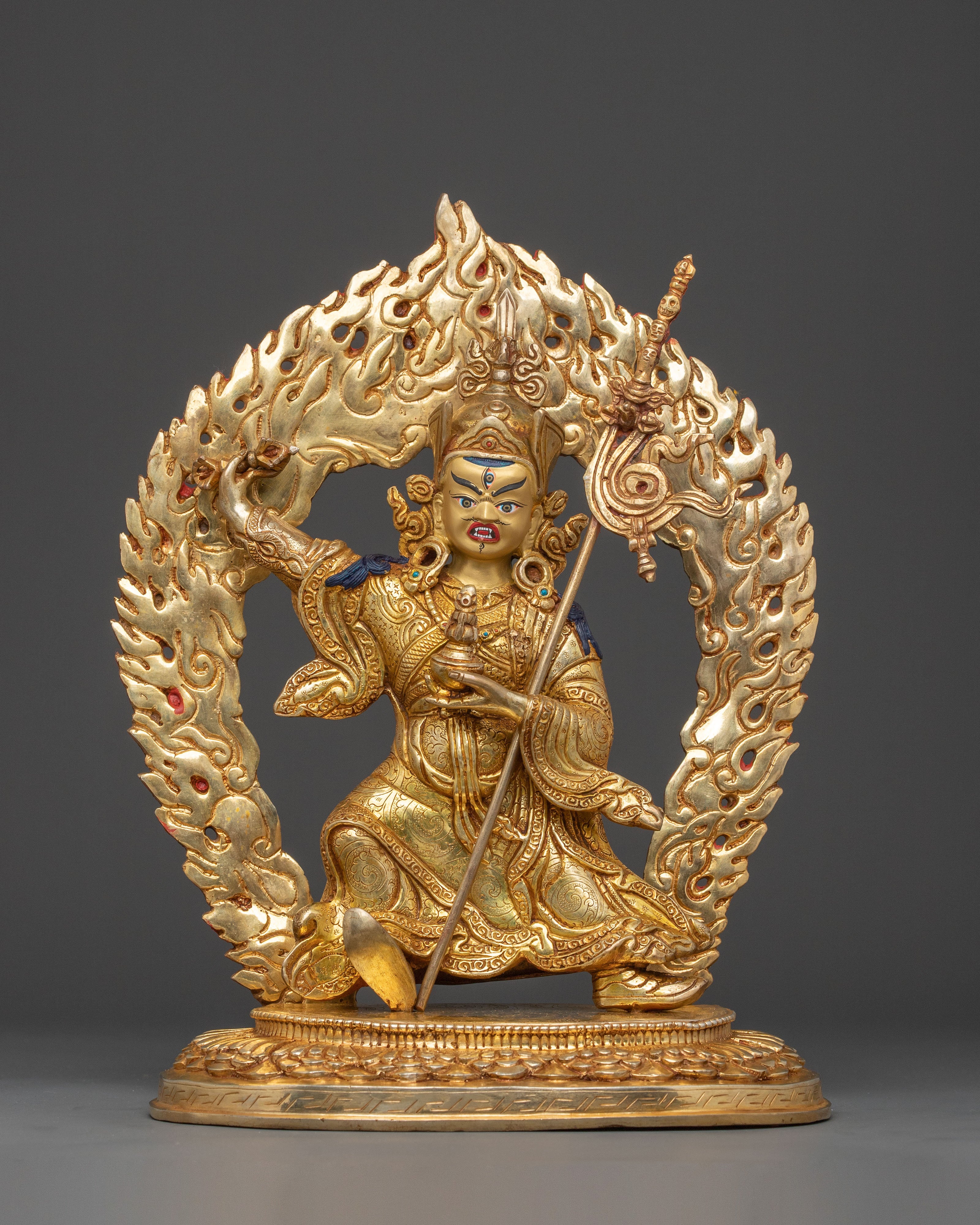 Dancing Guru Rinpoche Copper Statue 