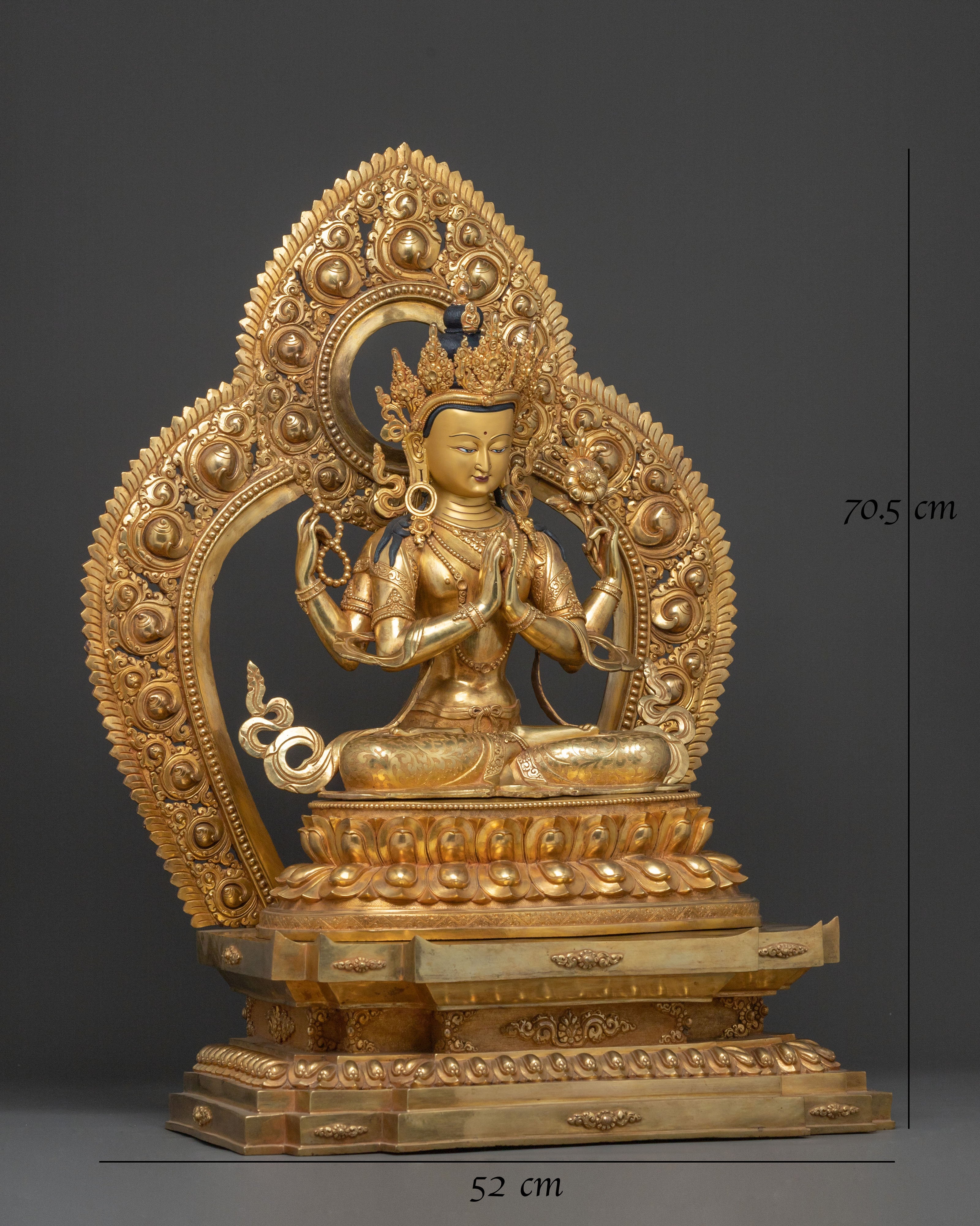 Four-Armed Chenrezig Figurine | Spiritual Home Decor