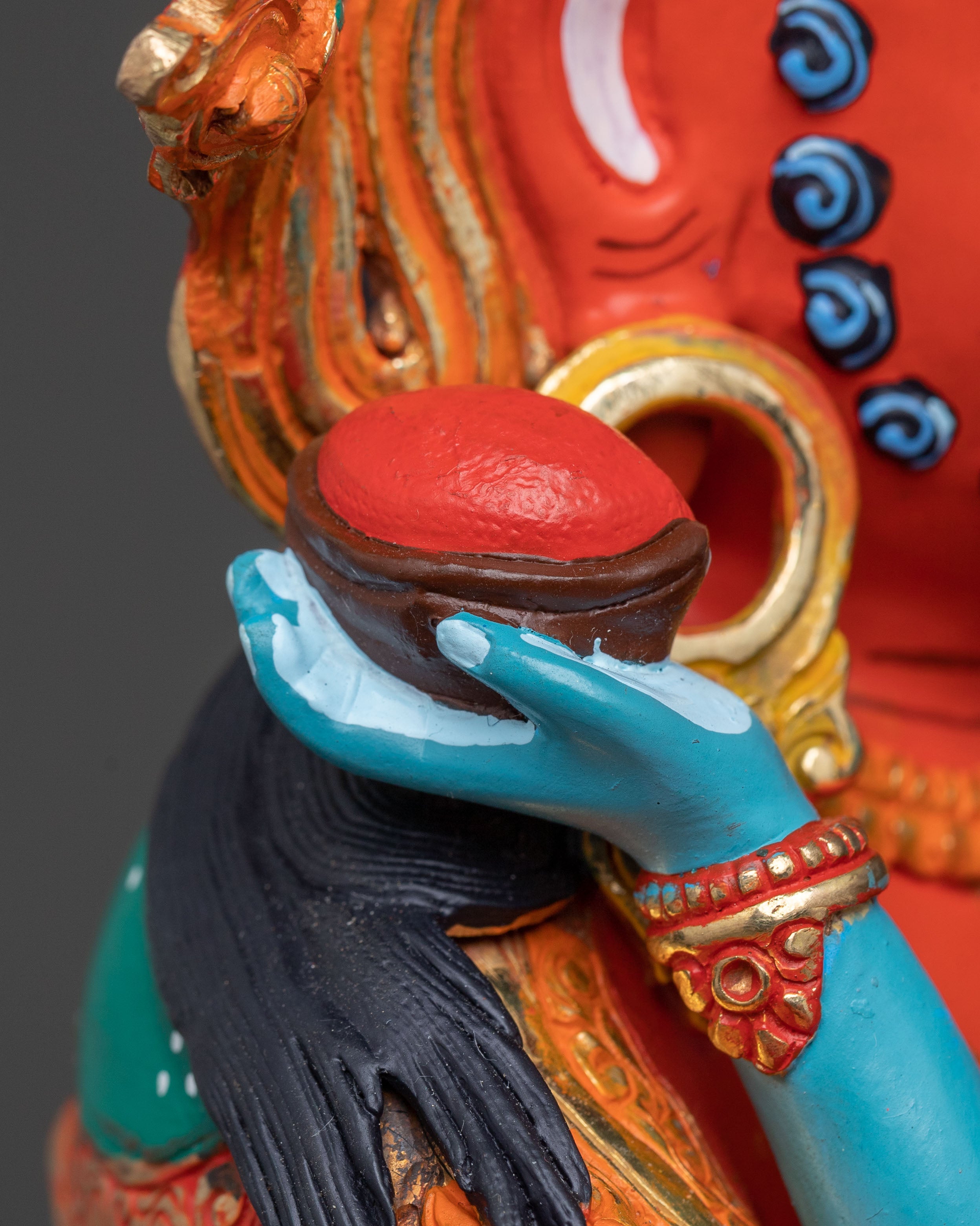 Red Dzambhala Sacred Idol | Buddhist Deity of Wealth and Abundance