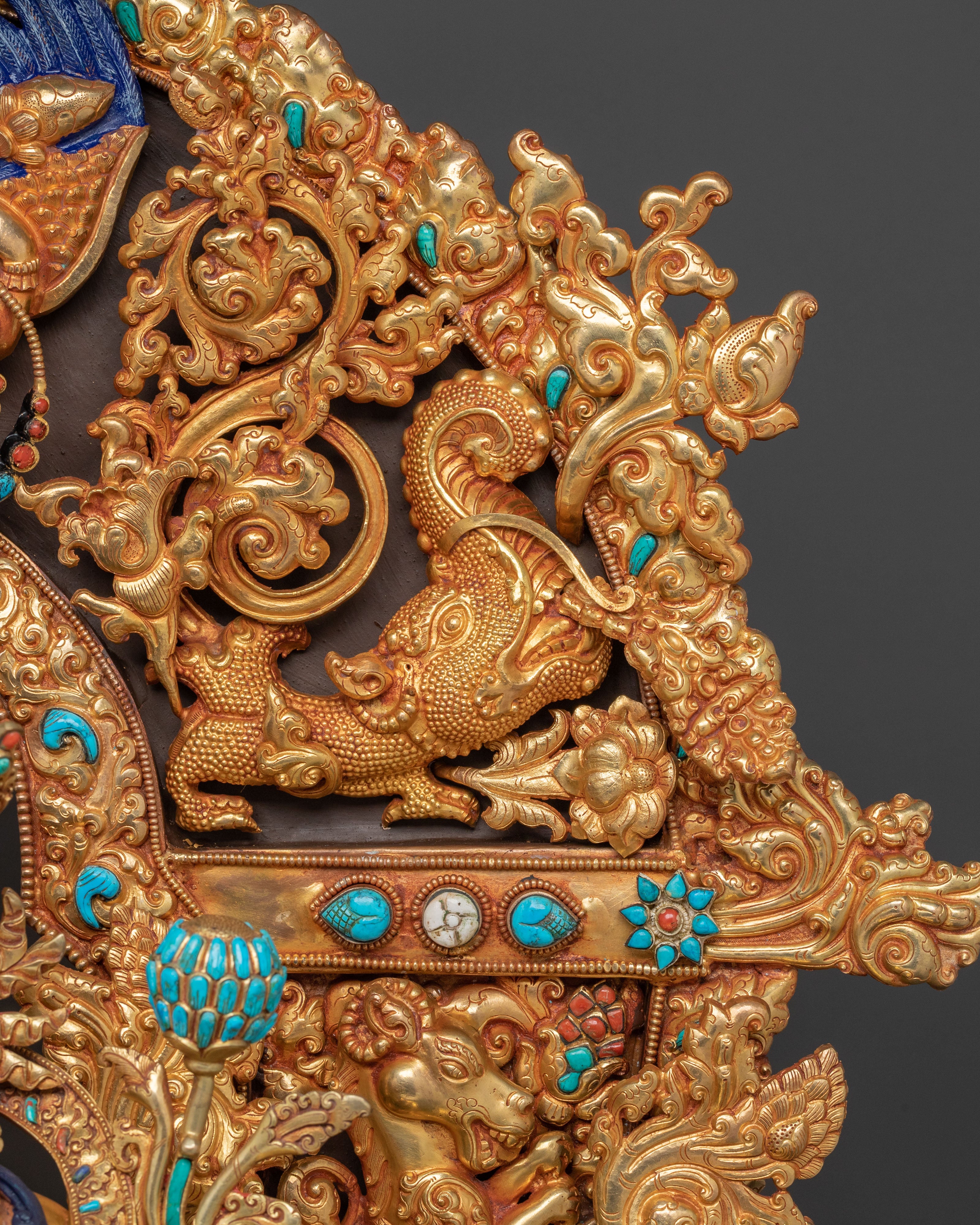 Sacred Green Tara Statue On Throne | Mother of All Buddhas