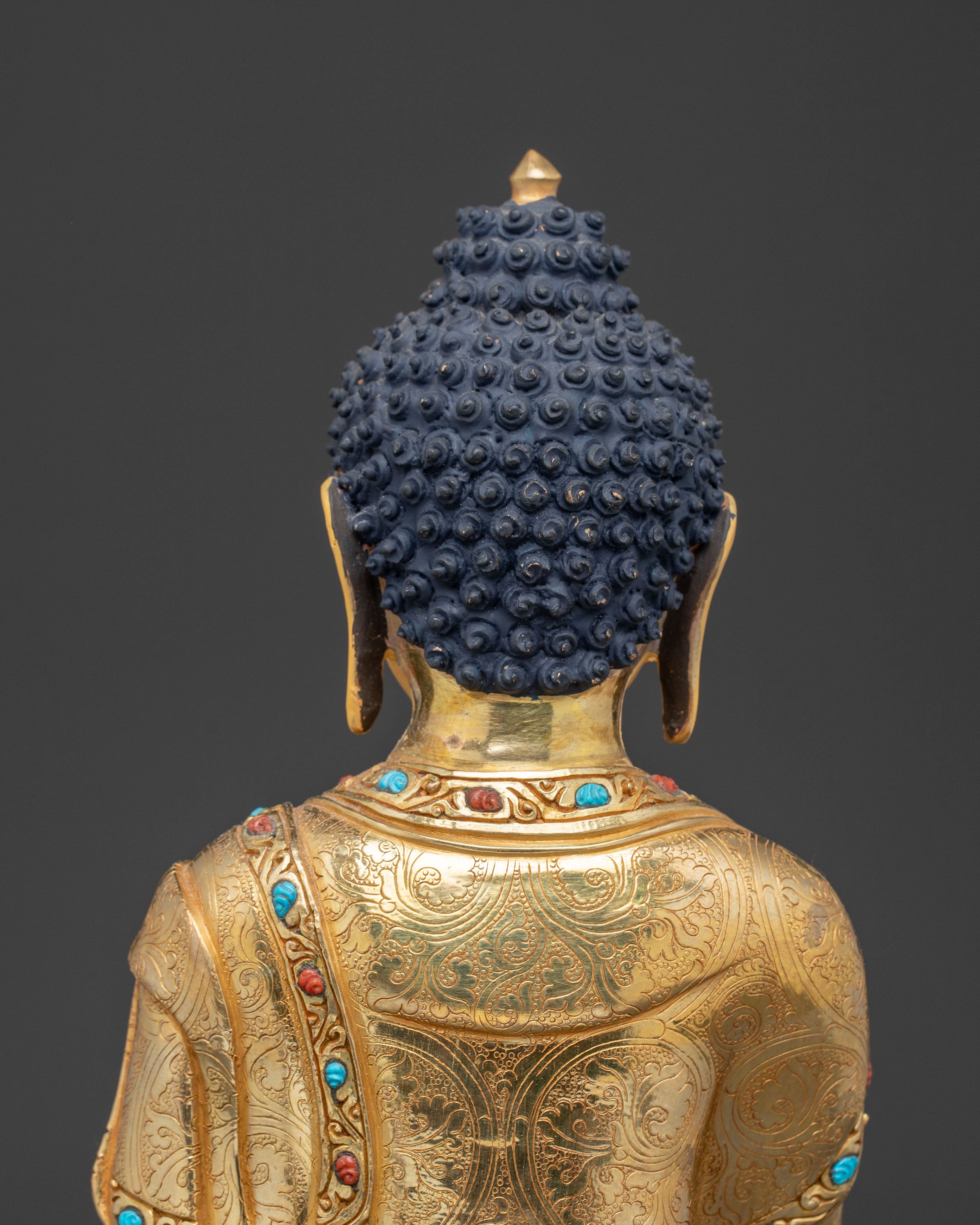 Dharma Guru Shakyamuni Golden Sacred Statue