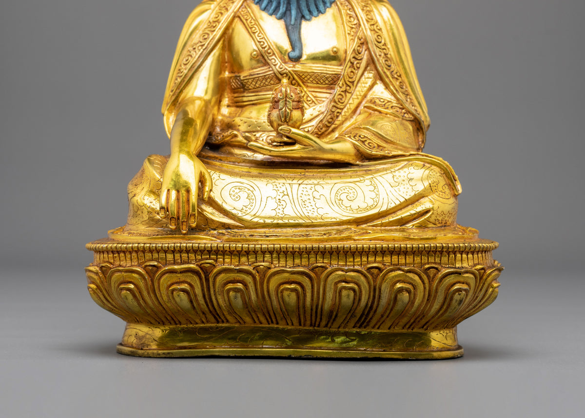 Guru Shapdum Tibetan Buddhist Sculpture: Sacred Master Statue