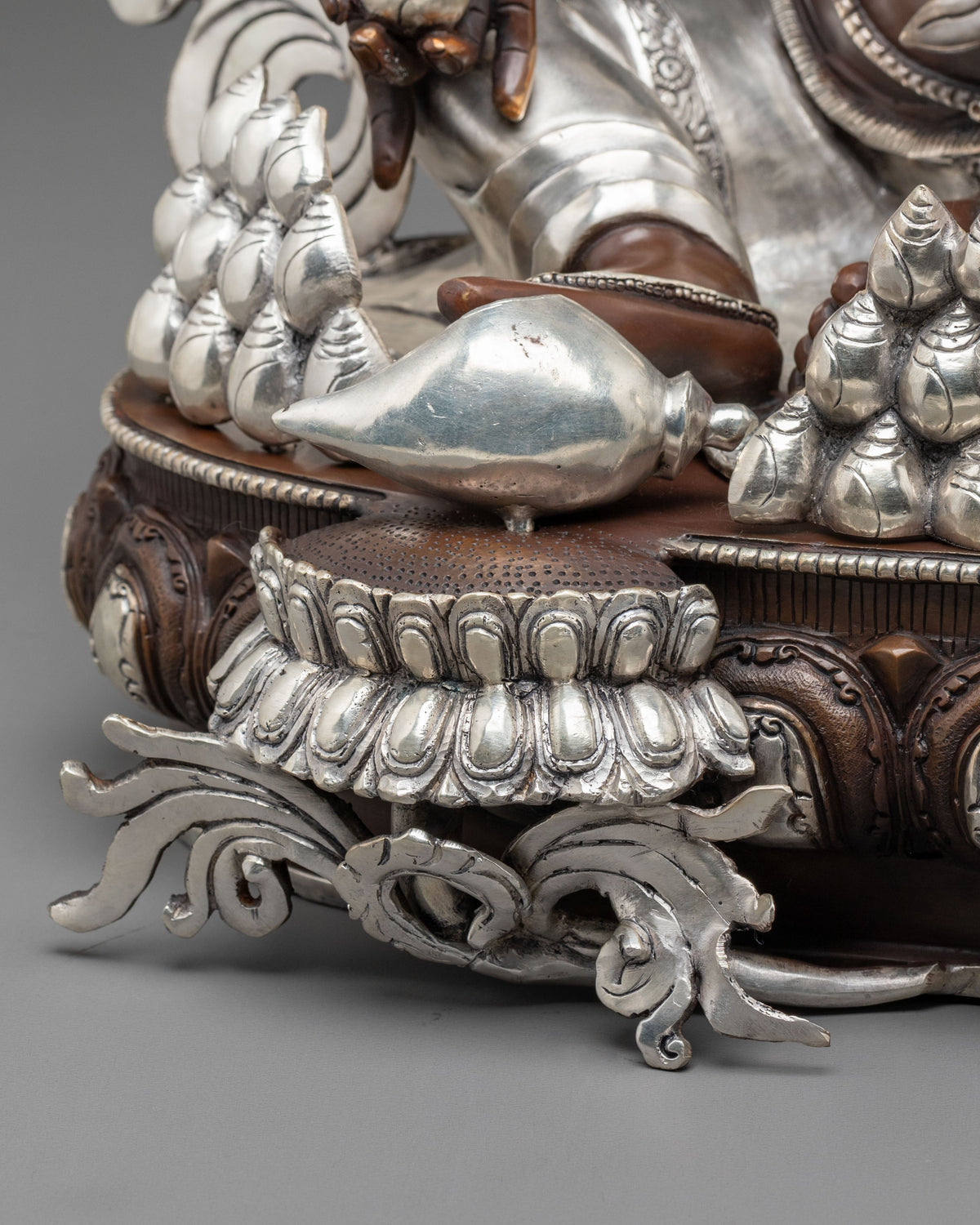 Dzambhala Altar Decoration Statue | Handcrafted Sculpture with Silver Plating