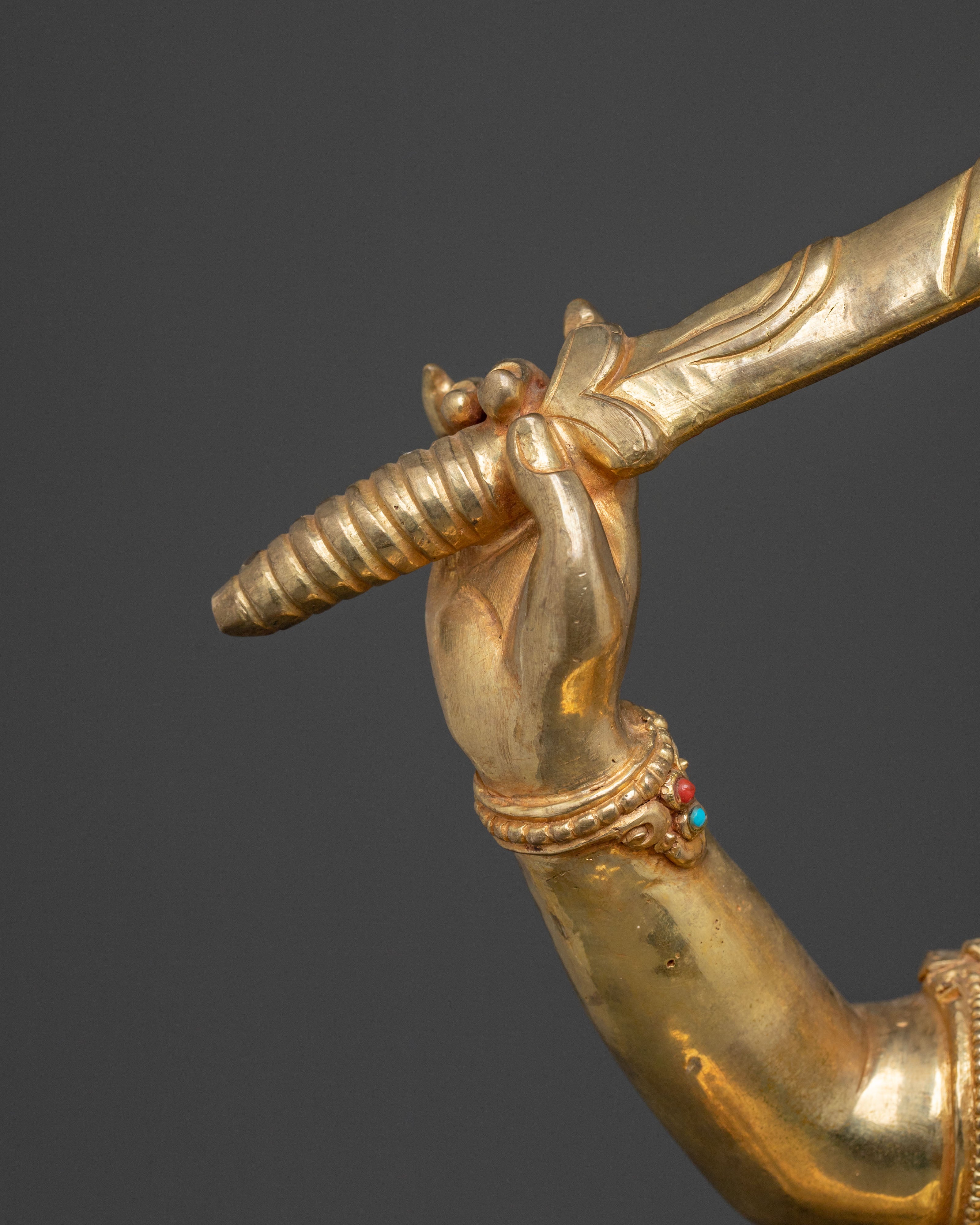 Manjushri Statue Wisdom and Clarity – Hand-Gilded Copper