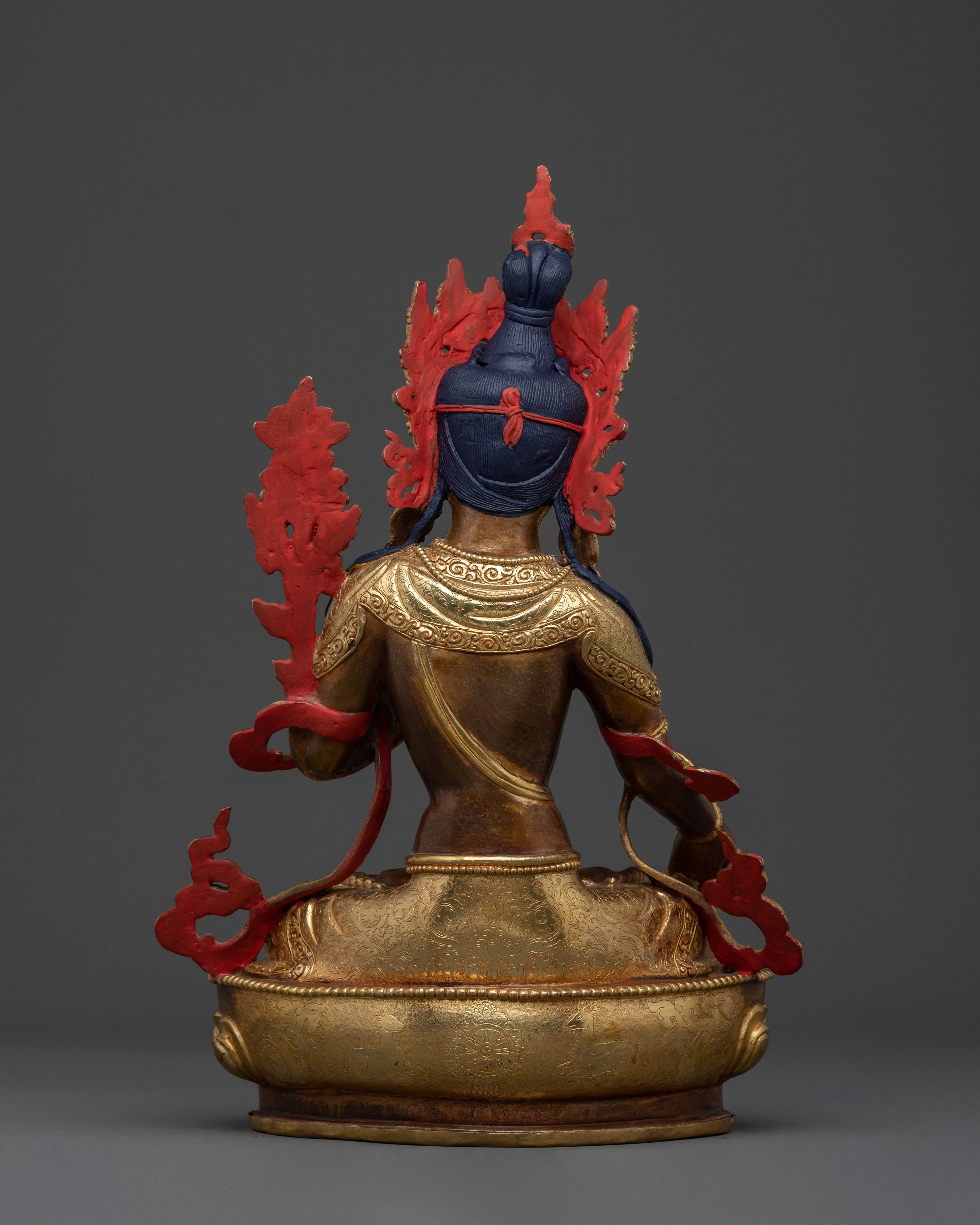 White Tara Sacred Feminine Statue | 24K Gold Gilded