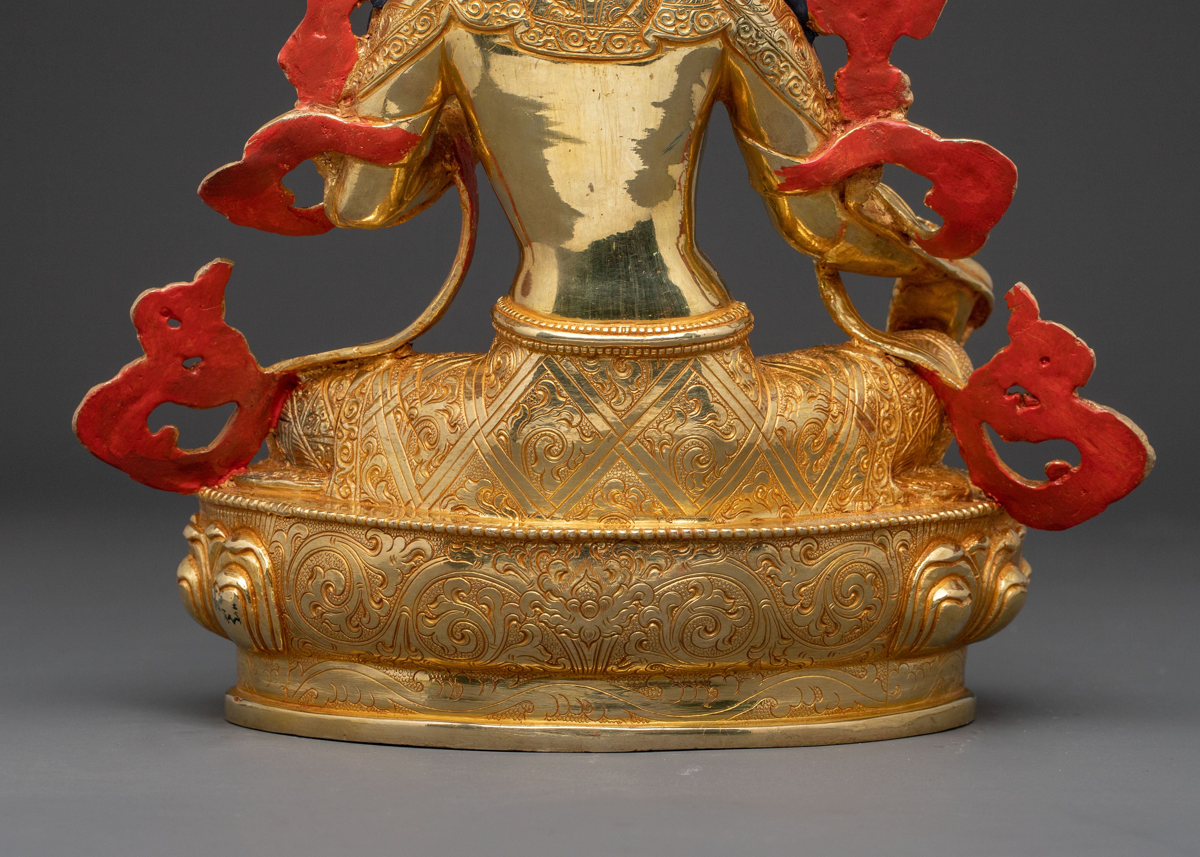 Green Tara Statue with 24K Gold Gilding