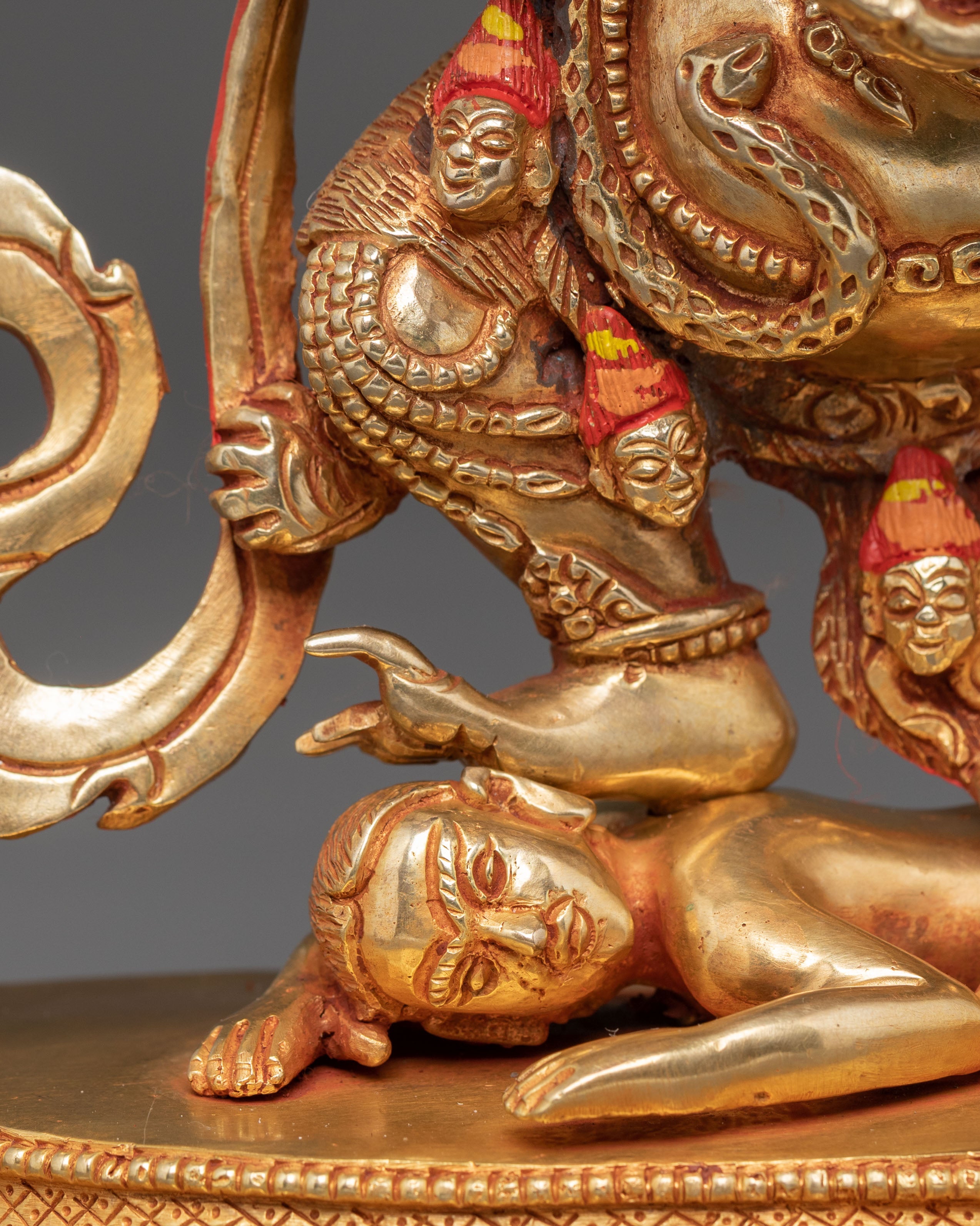Handcrafted Wrathful Sakya Mahakala Statue | Traditional Tibetan Art