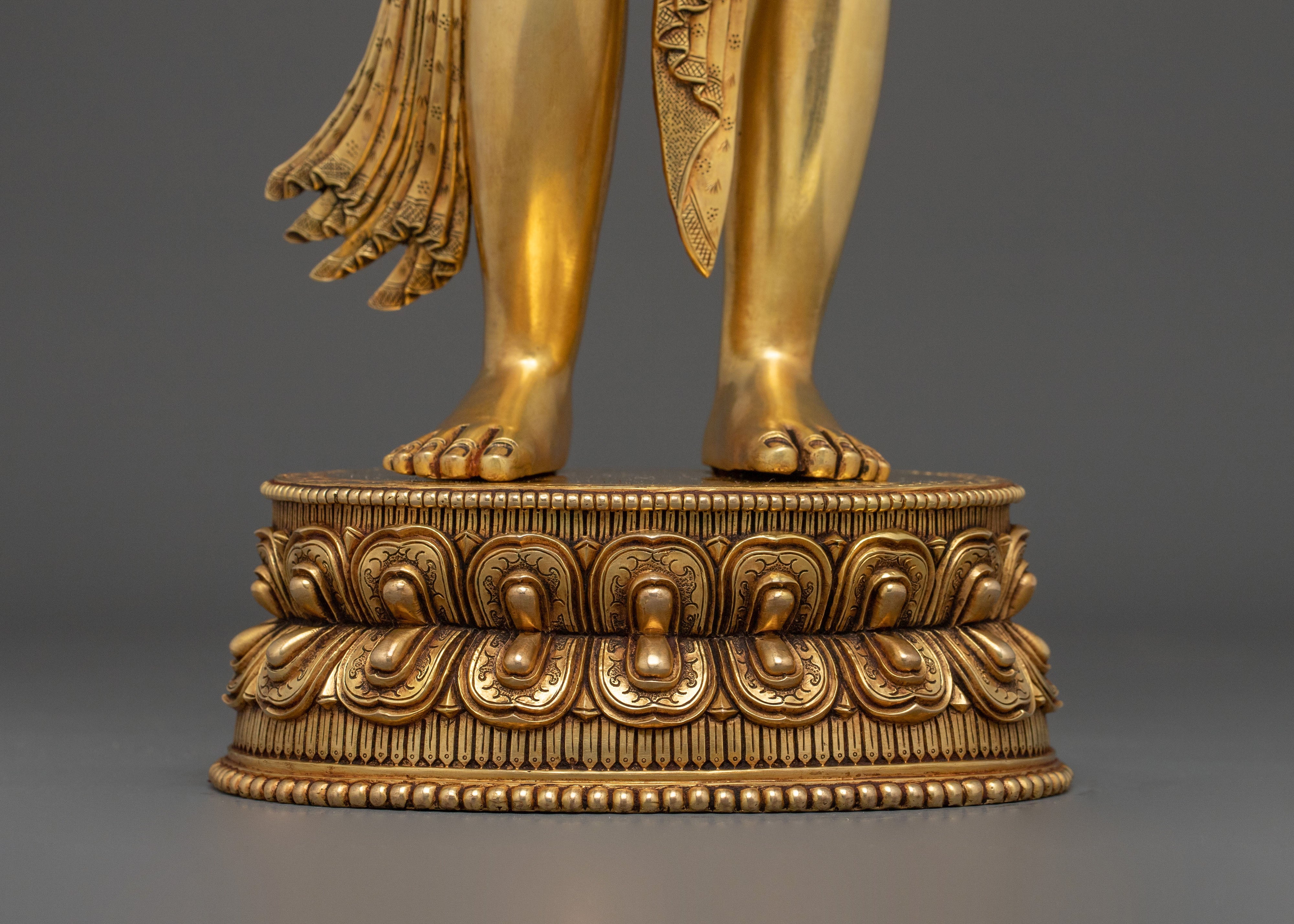 Standing Green Tara with 24K Gold Gilding