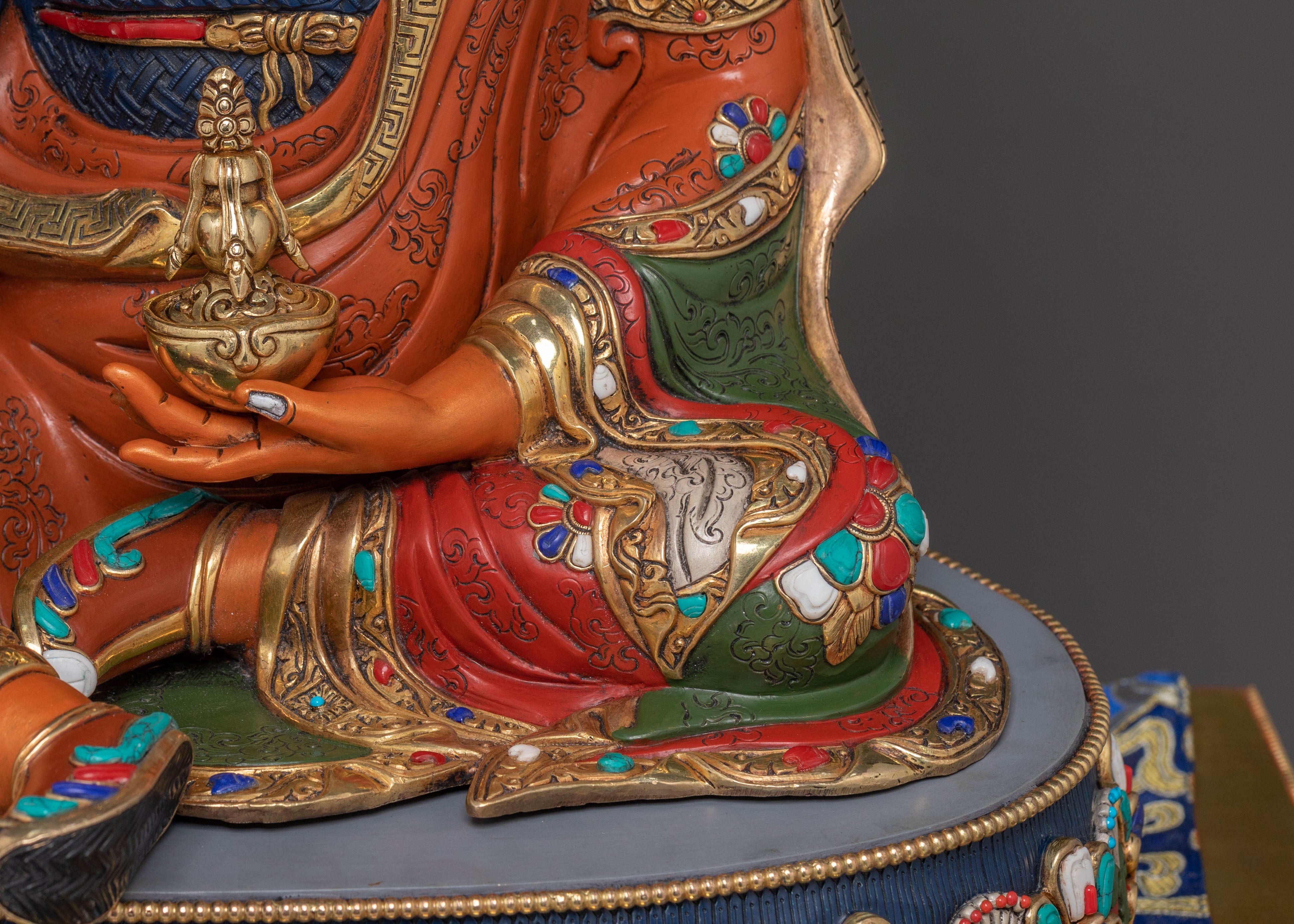 Statue of Guru Rinpoche On Throne | Wisdom Figure