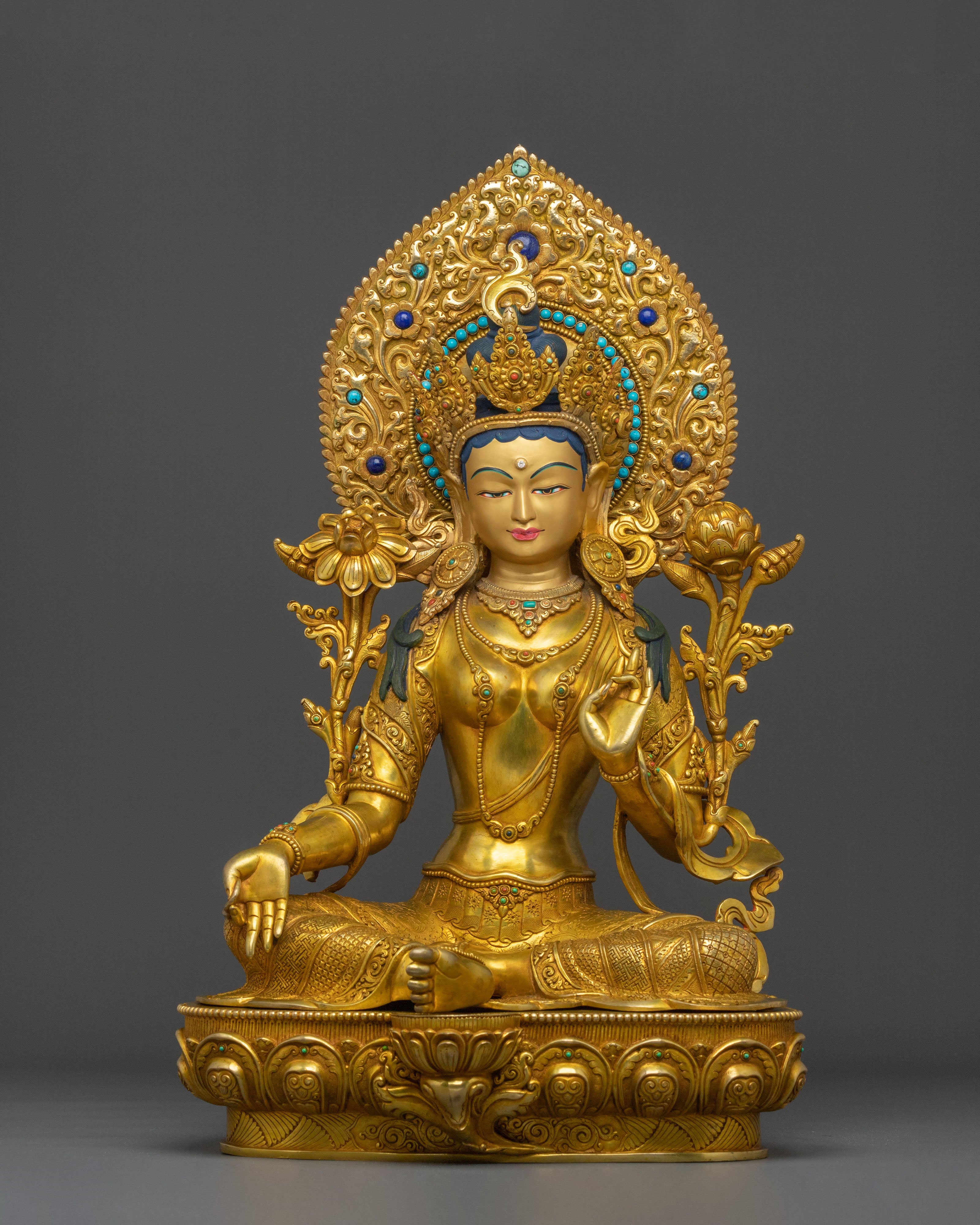 Guardian Green Tara Himalayan Statue | Sacred Meditation Altar Decor