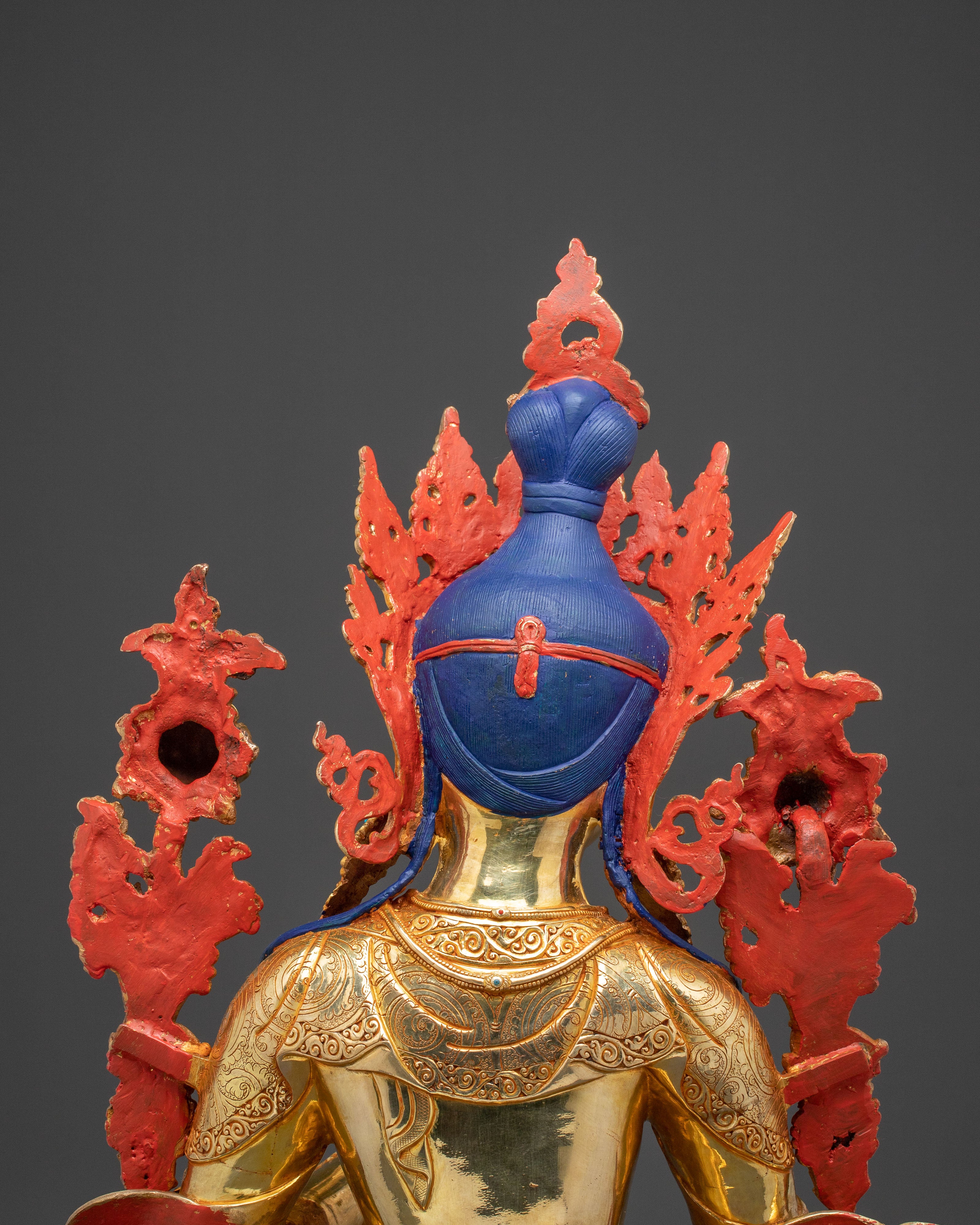 24K Gold Gilded Green Tara Spiritual Statue | Meditation Decor