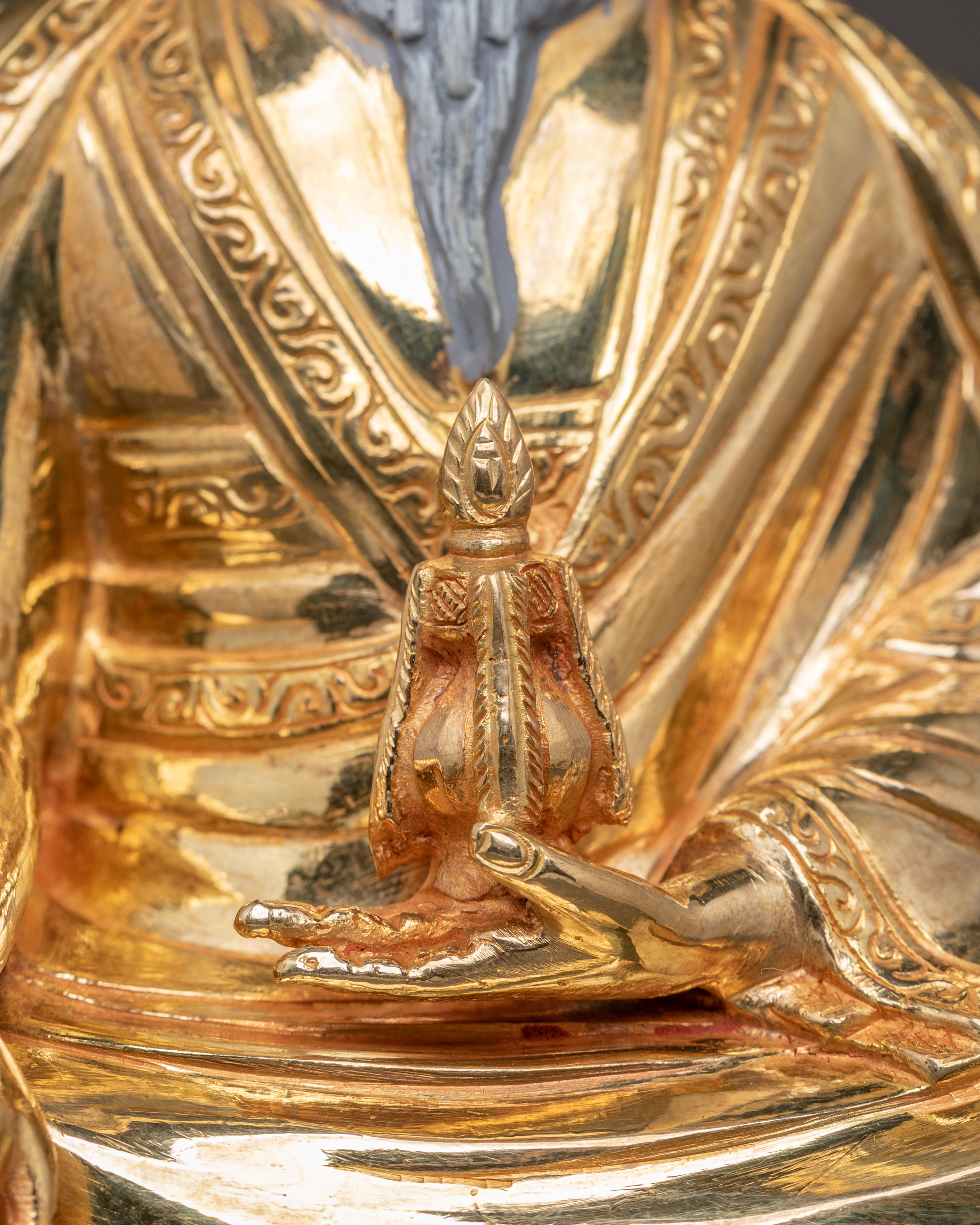 Golden Statue of Master Shapdum | Tibetan Buddhist Art