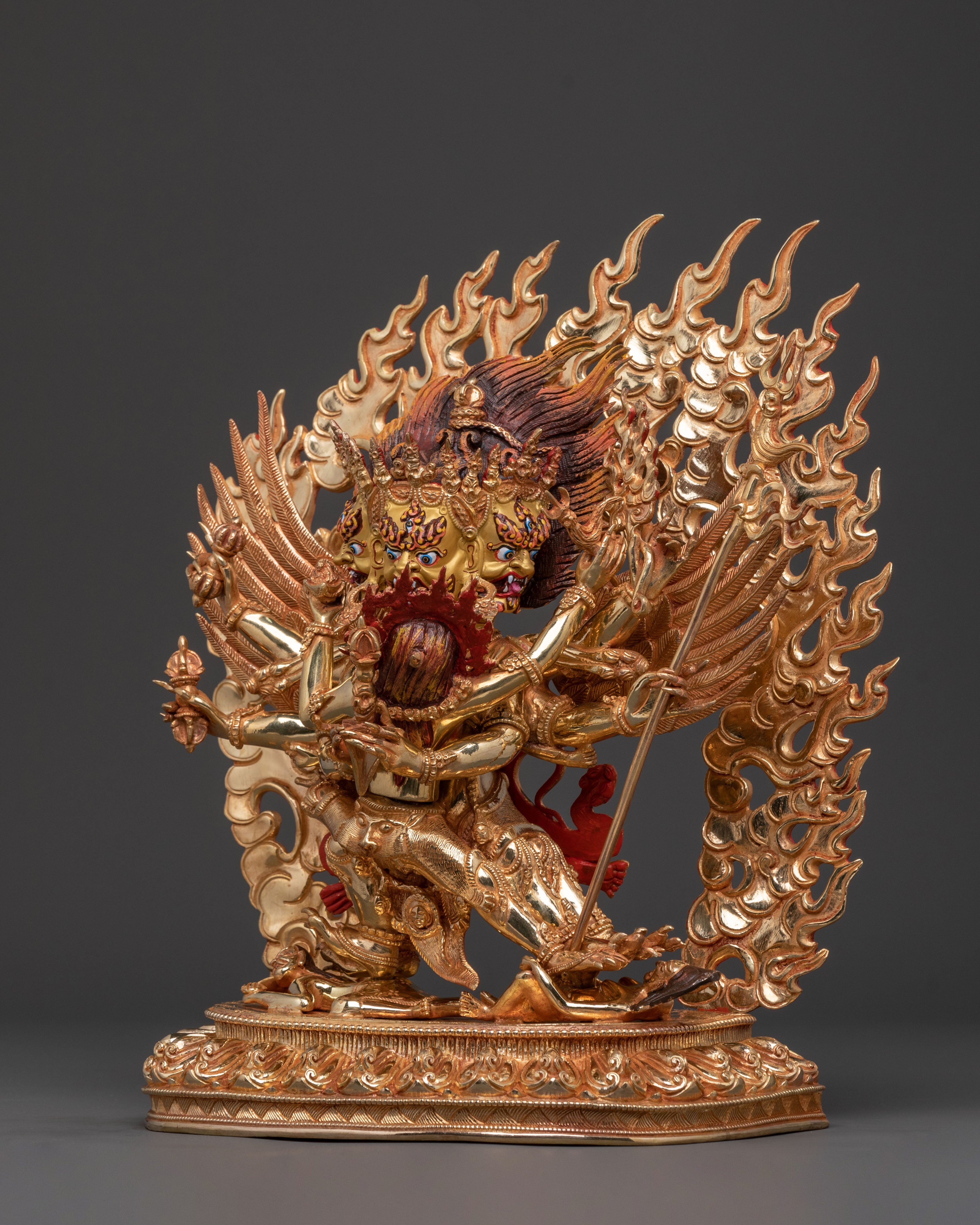 Vajrakilaya Statue – Handcrafted 24K Gold Gilded