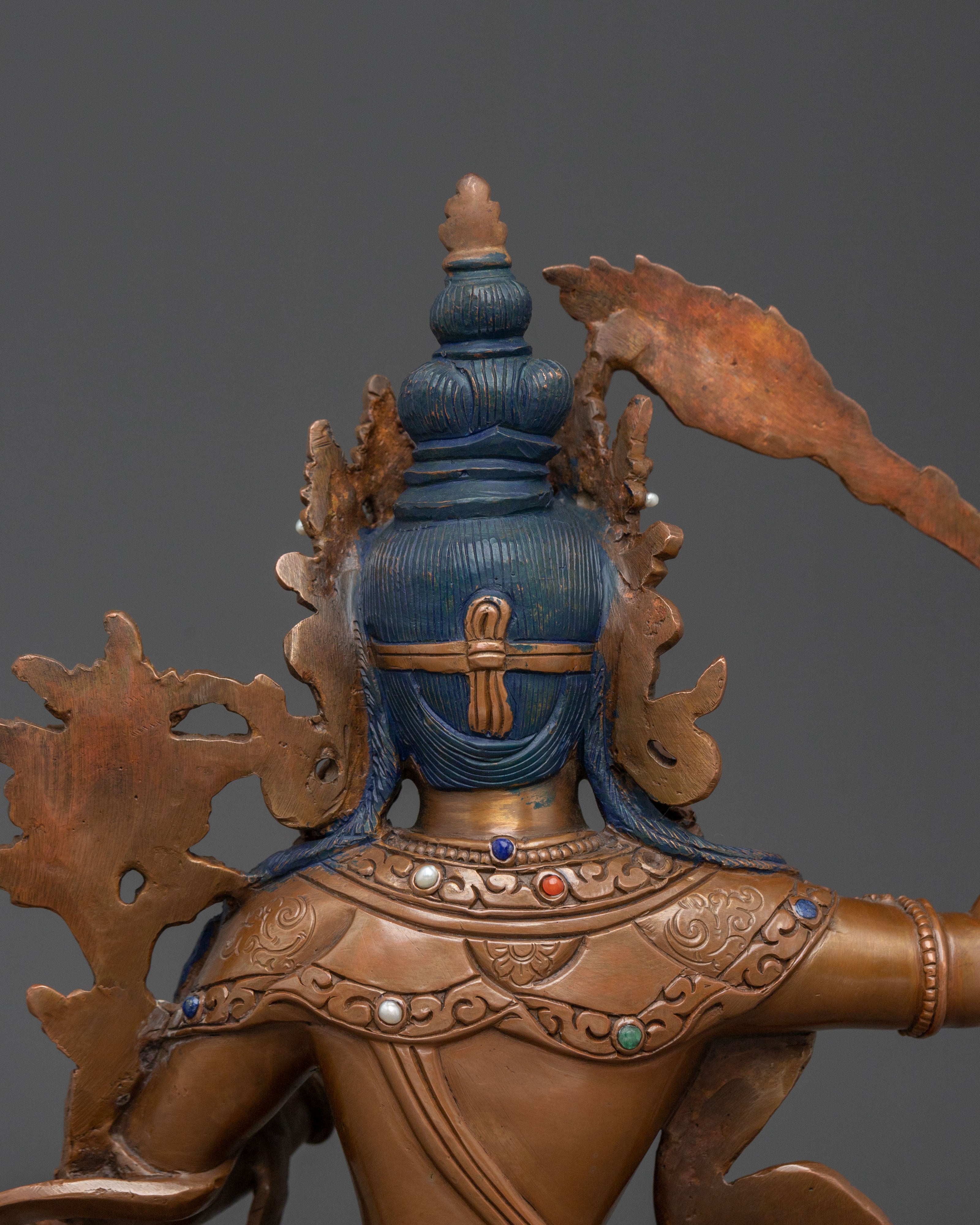 Manjughoṣa Oxidized Copper Statue | Tibetan Buddhist Deity
