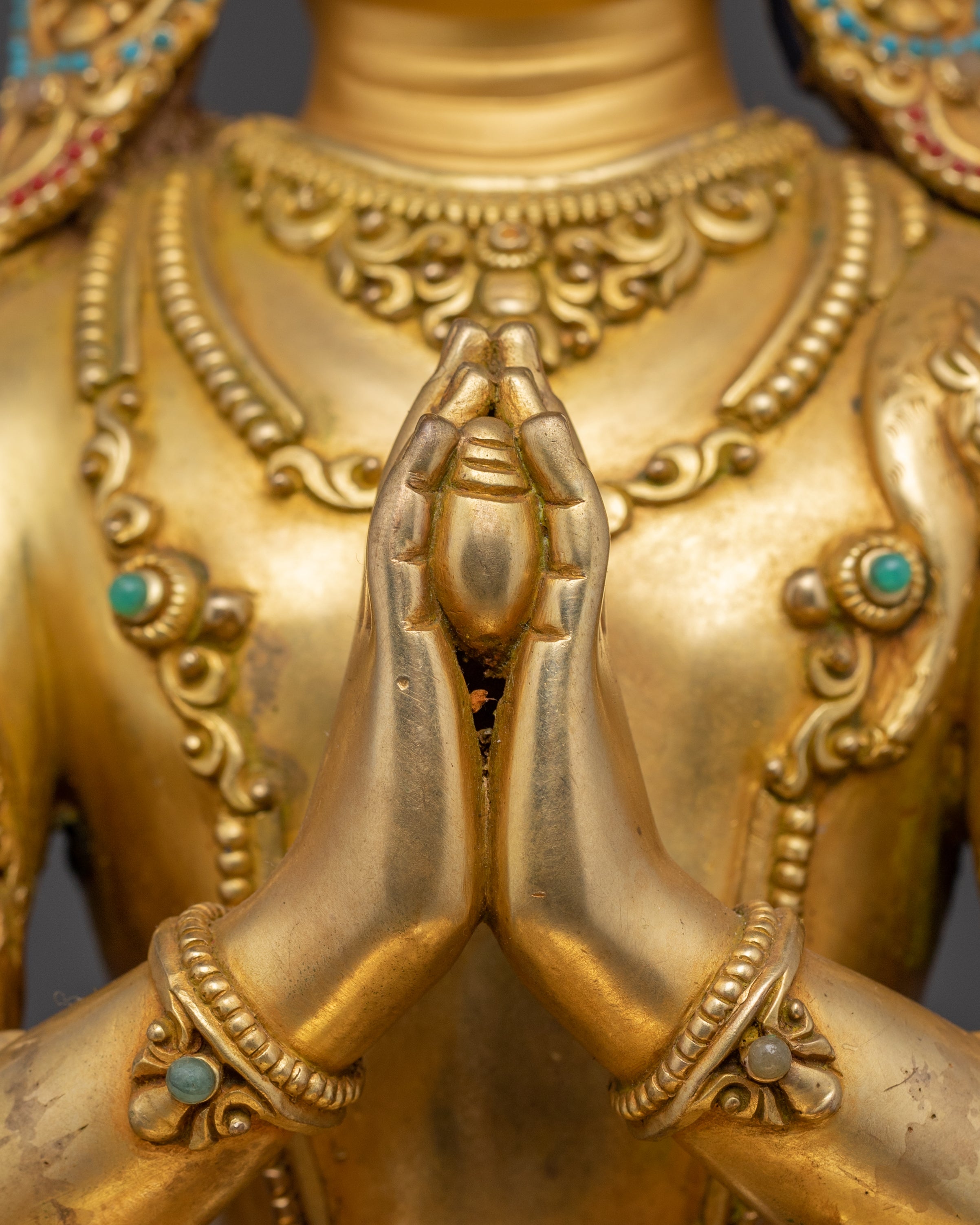 Himalayan Handcrafted Sculpture of Bodhisattva Chenrezig