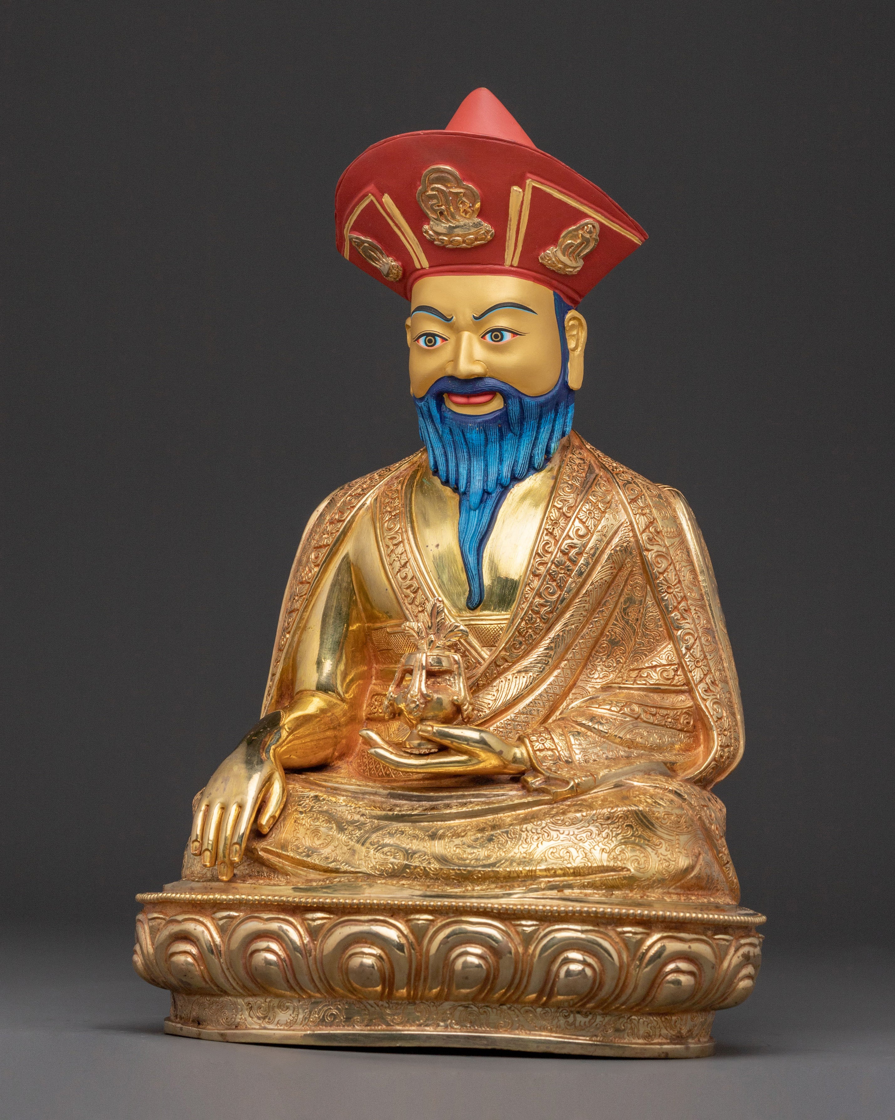 Guru Shapdum 24K Gold Gilded Statue: Divine Radiance