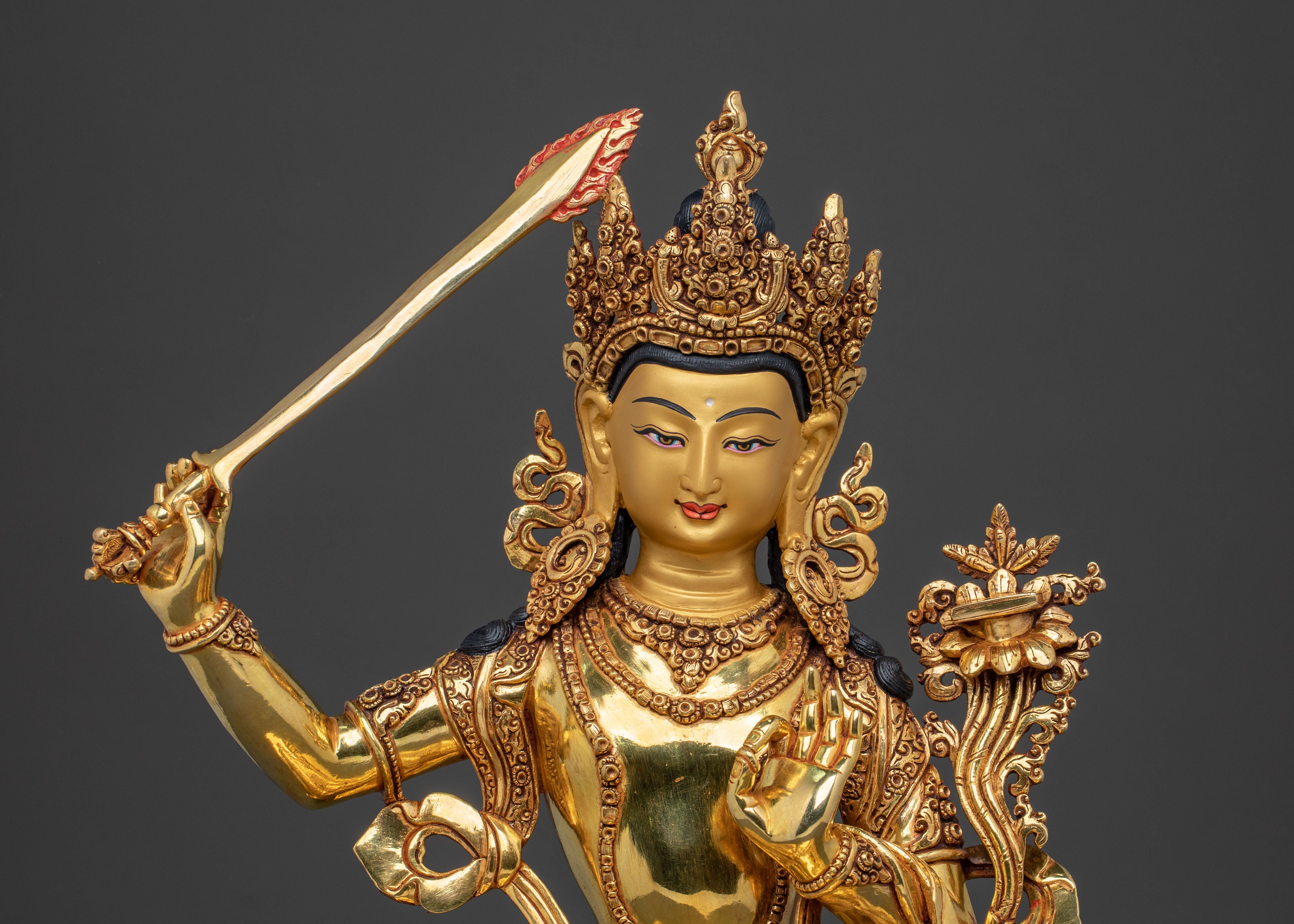 Sacred Manjushri Blessing Statue | Bodhisattva of Wisdom