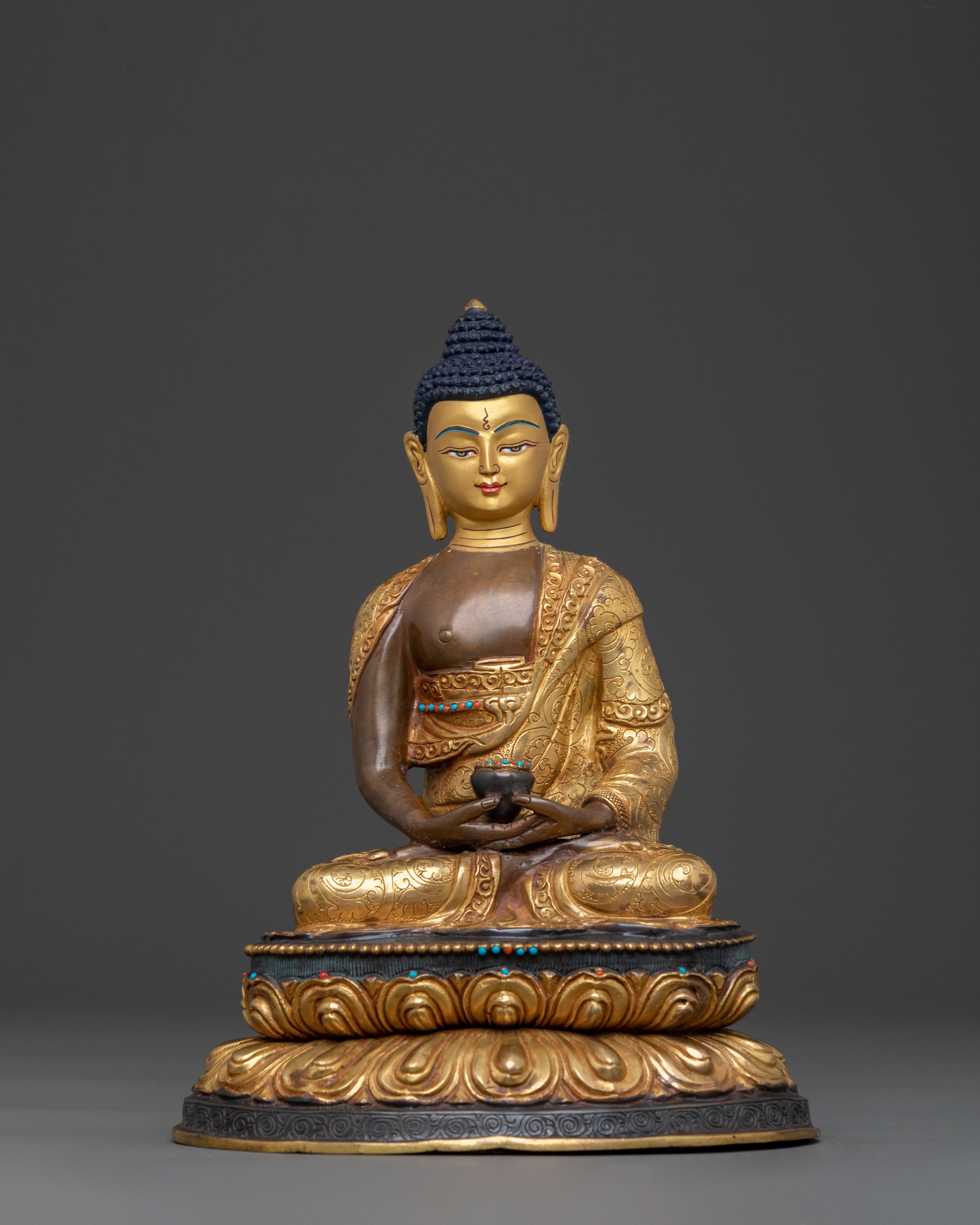 Golden Amitabha Buddha Sculpture